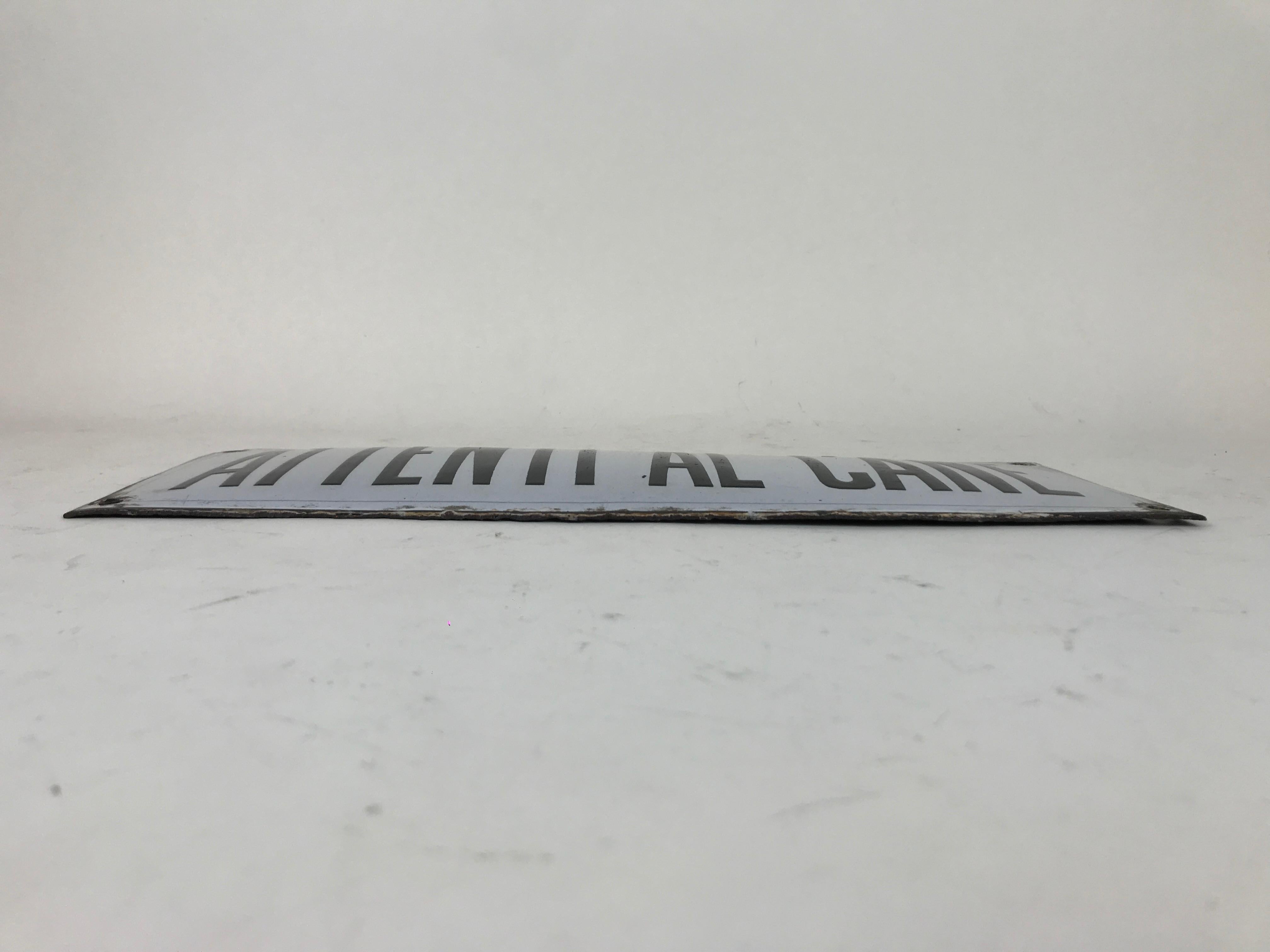 1930er Jahre Vintage Italienisch Emaille Metallschild 
