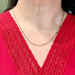 1930's Vintage Link Gold Chain Necklace 18k Yellow Gold