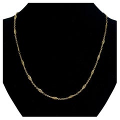 1930's Vintage Link Gold Chain Necklace 18k Yellow Gold