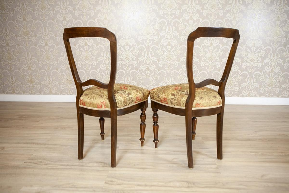 Mid-20th Century Four Mahogany Chairs in Floral Upholstery, Circa 1930, Set of 4 For Sale
