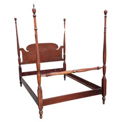 1930s Vintage Mahogany Full Size Poster Bedstead