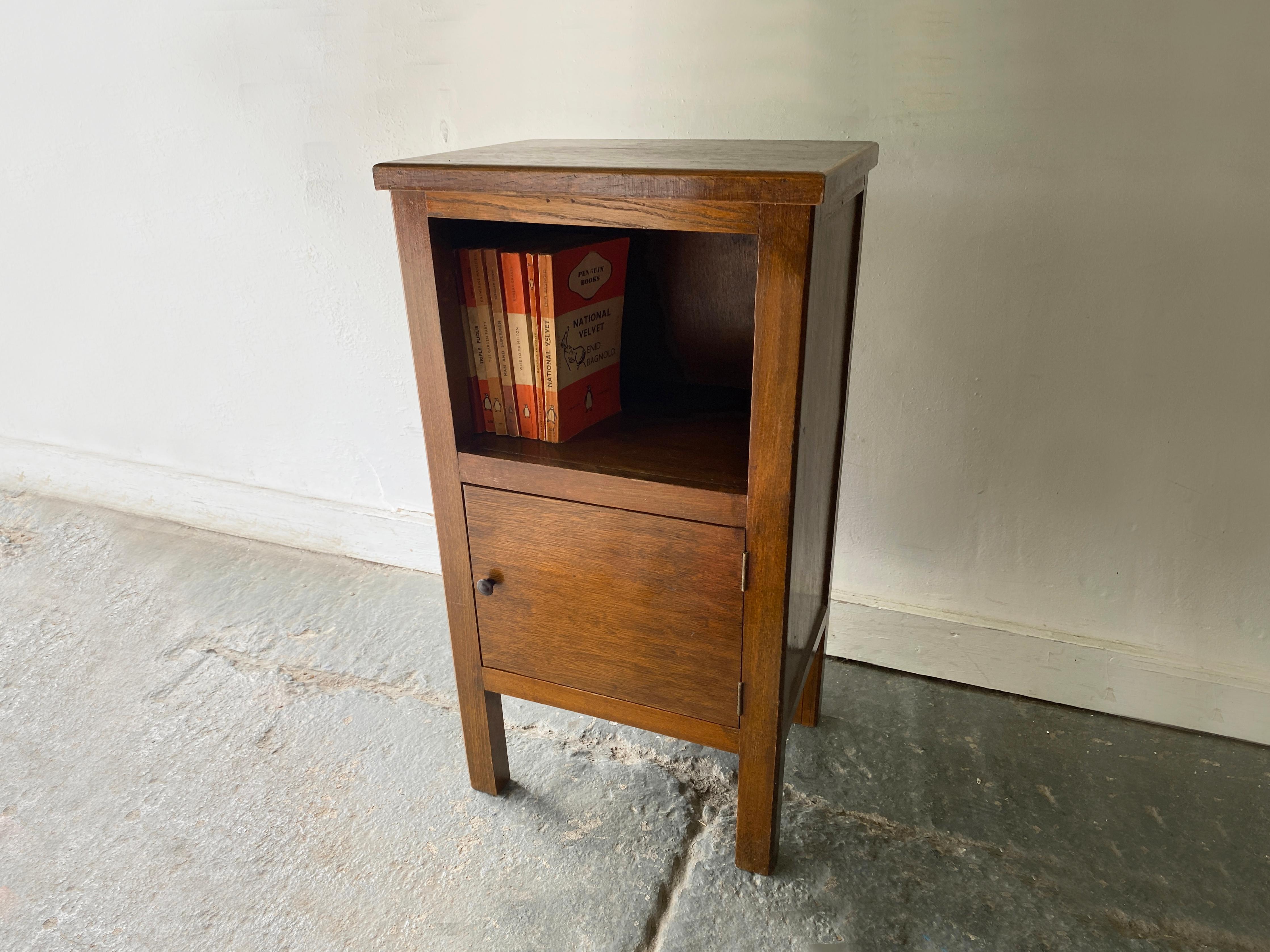 Teak 1930’s vintage mid century bedside cabinet For Sale