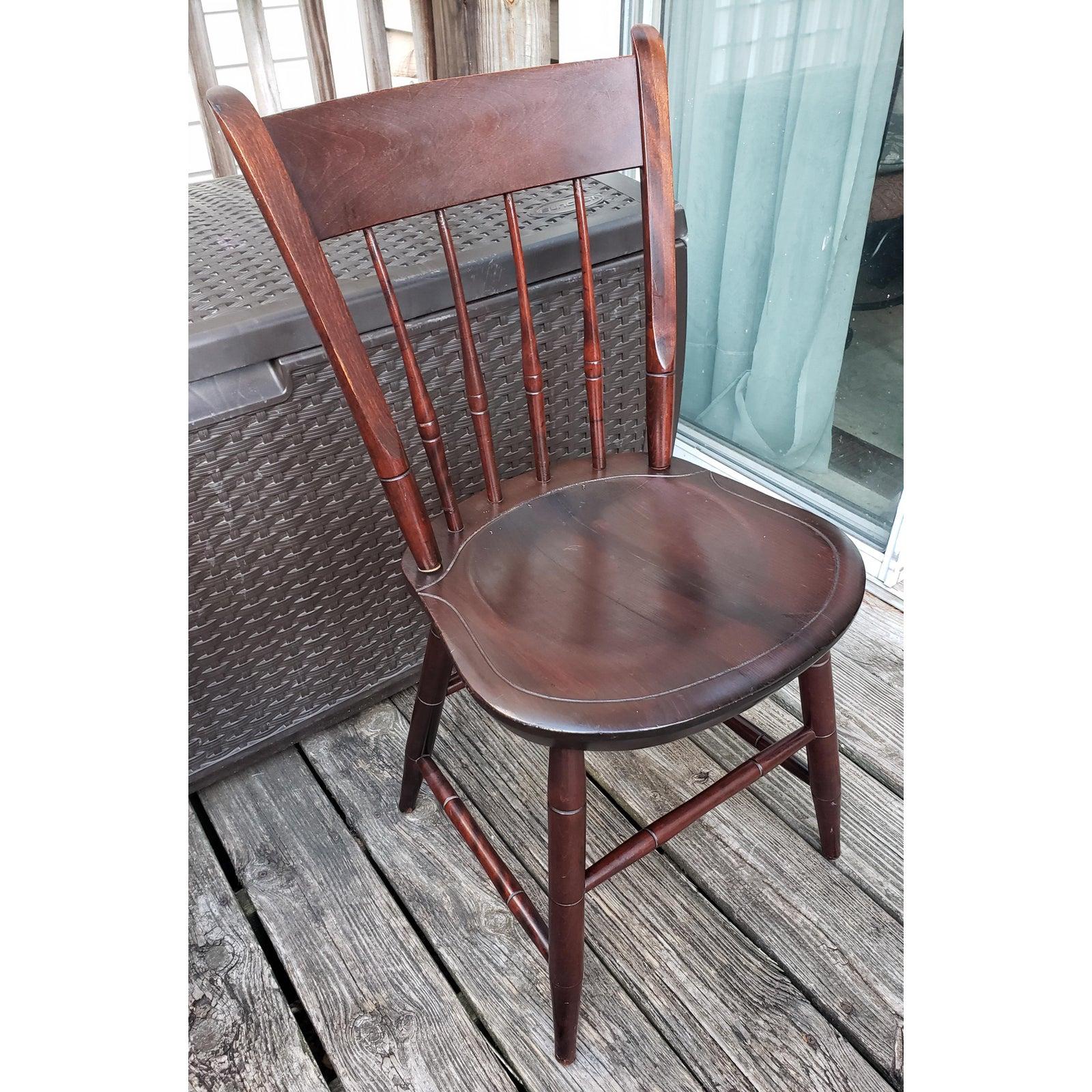 Authentic 1938 NE Hurricane Souvenir chair in dark finish. Chair has been refinished and is in great structural condition.
Measures: 15.5