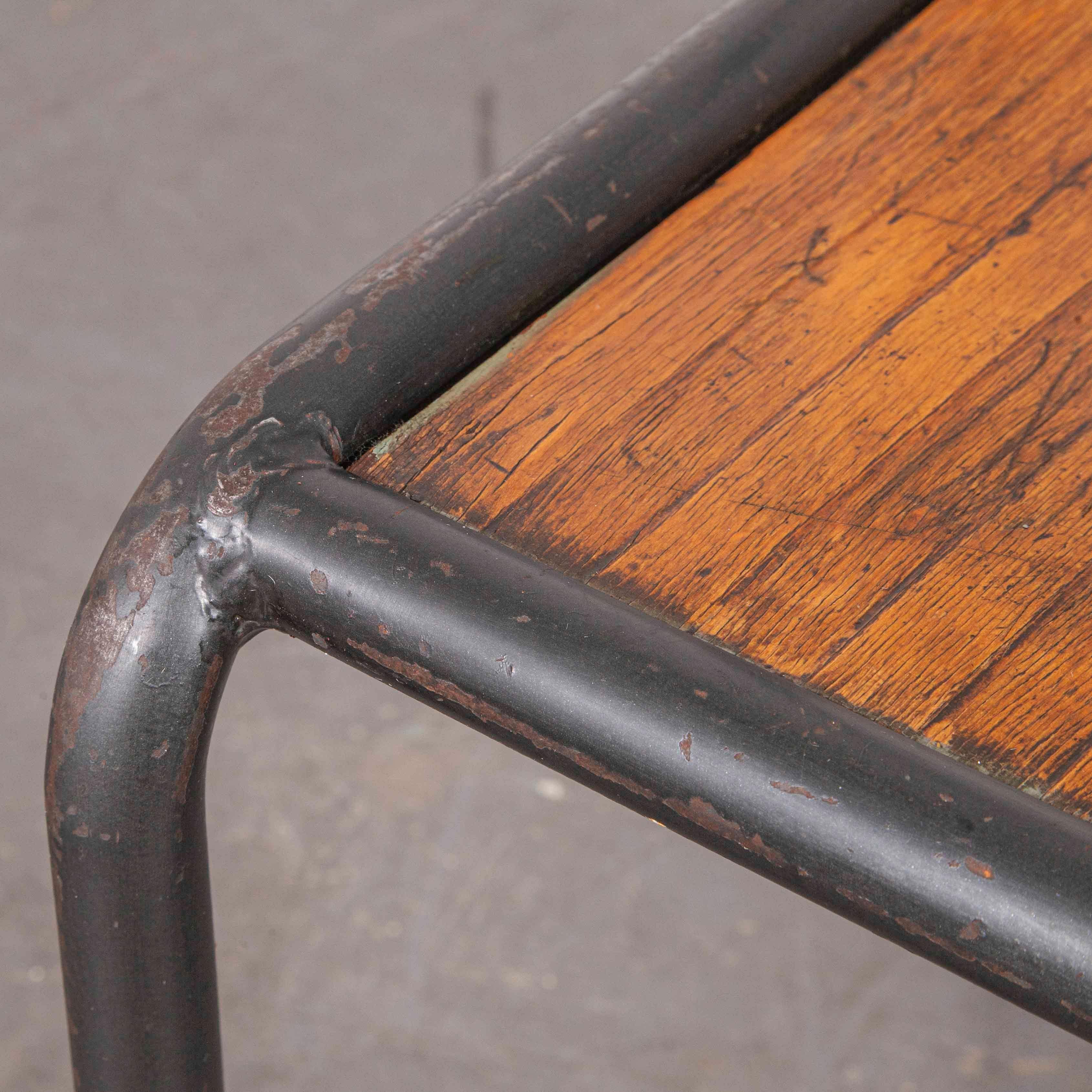 1930s Vintage Original French Tolix Cafe Dining Chairs, Pair 5