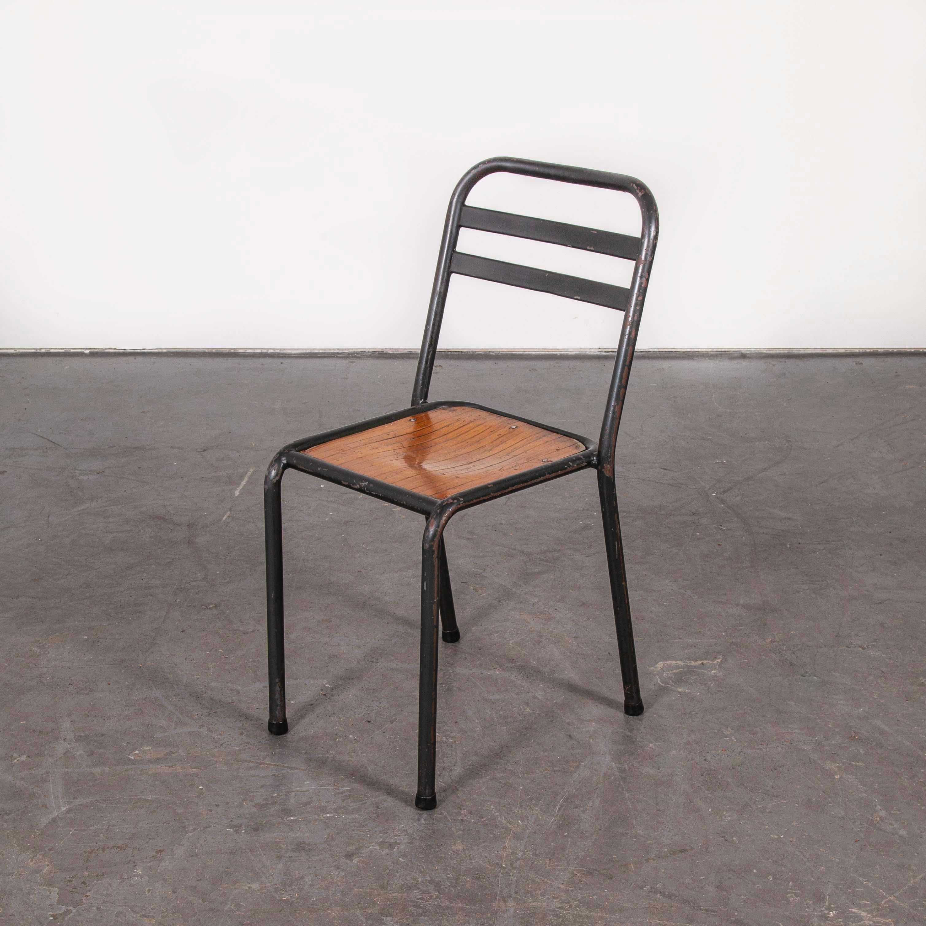 1930s Vintage Original French Tolix Cafe Dining Chairs, Pair 9