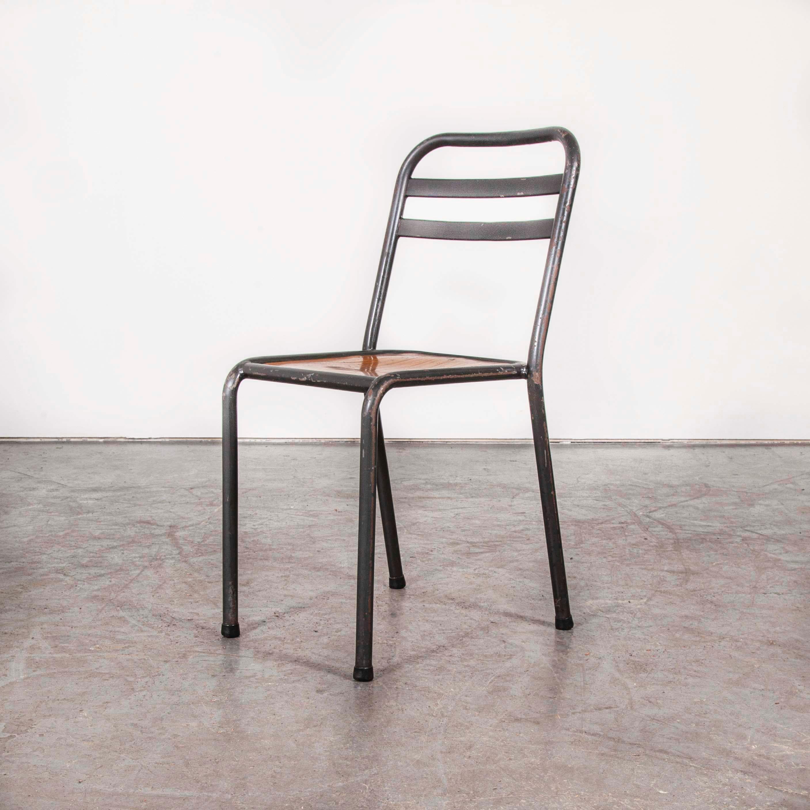1930s Vintage Original French Tolix Cafe Dining Chairs, Pair 10