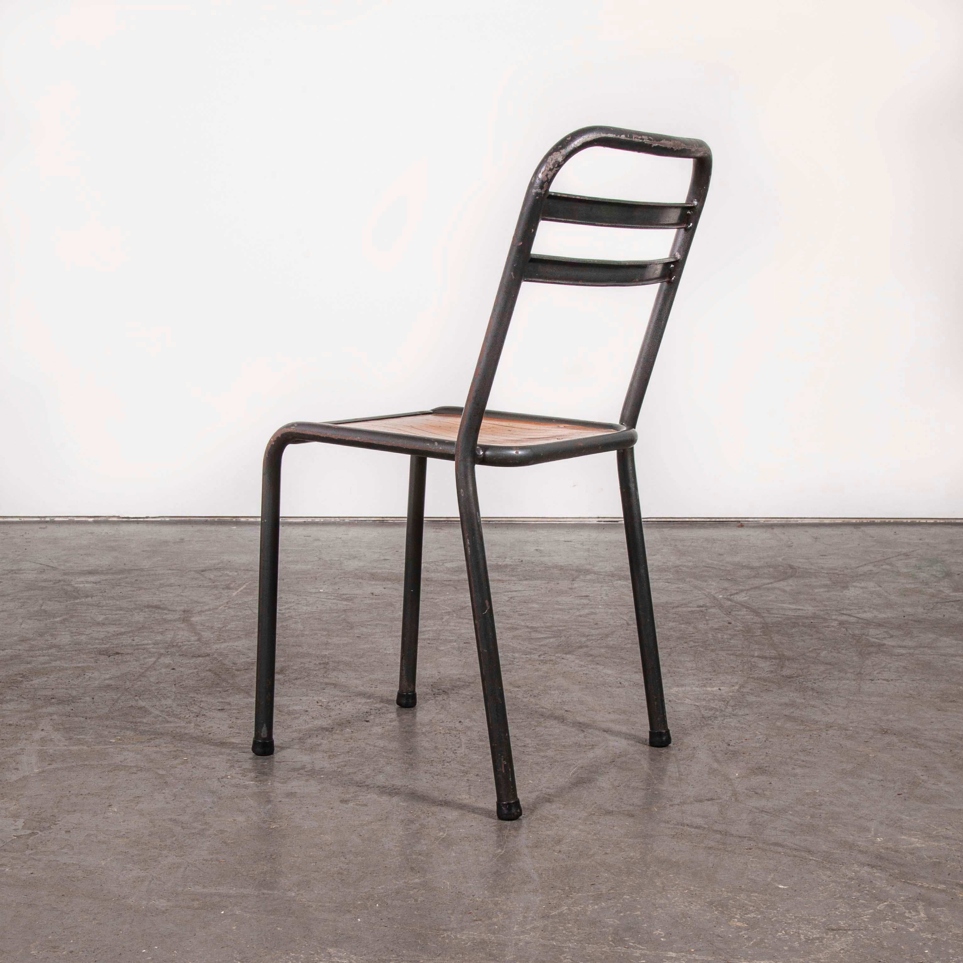 1930s Vintage Original French Tolix Cafe Dining Chairs, Pair 11
