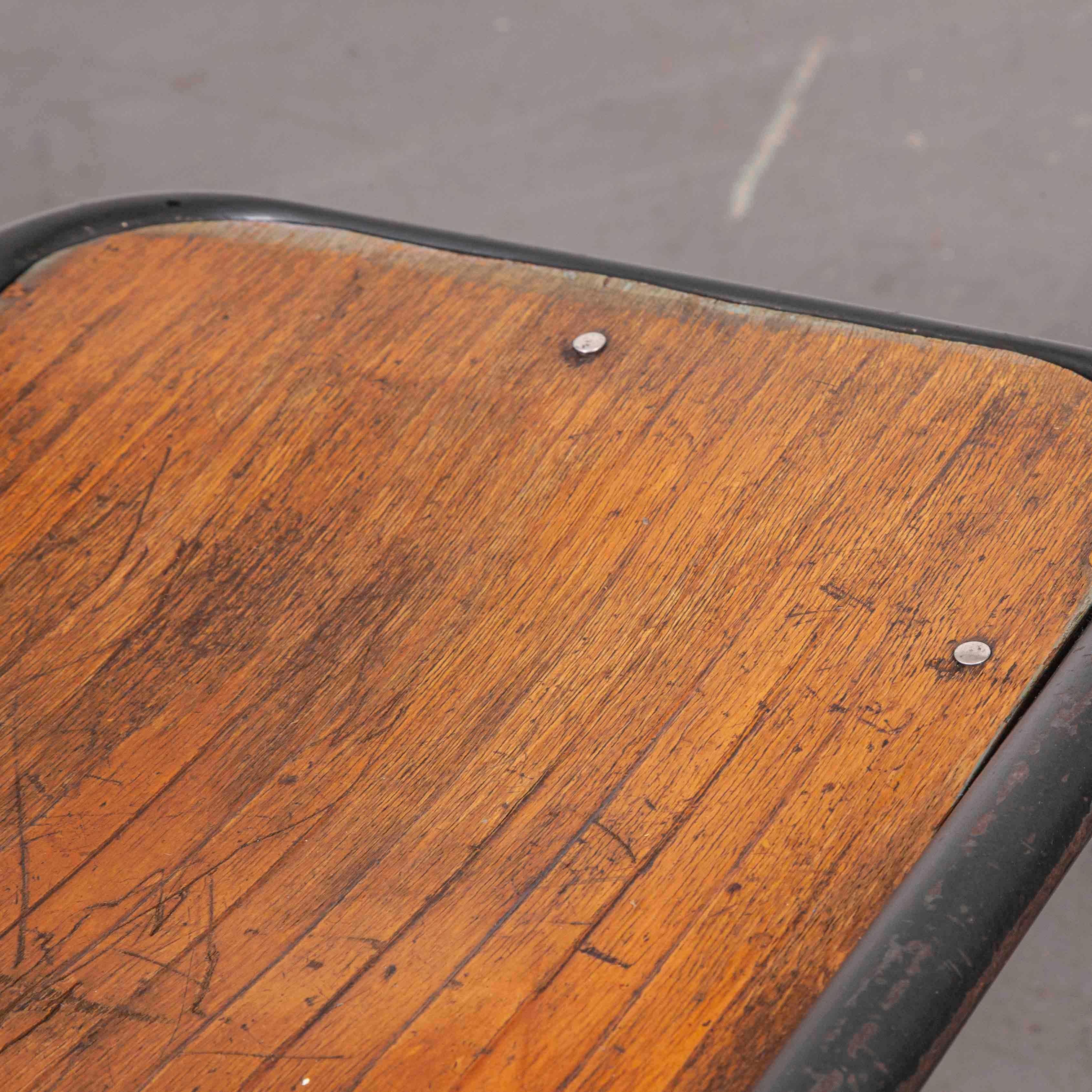 Metal 1930s Vintage Original French Tolix Cafe Dining Chairs, Pair