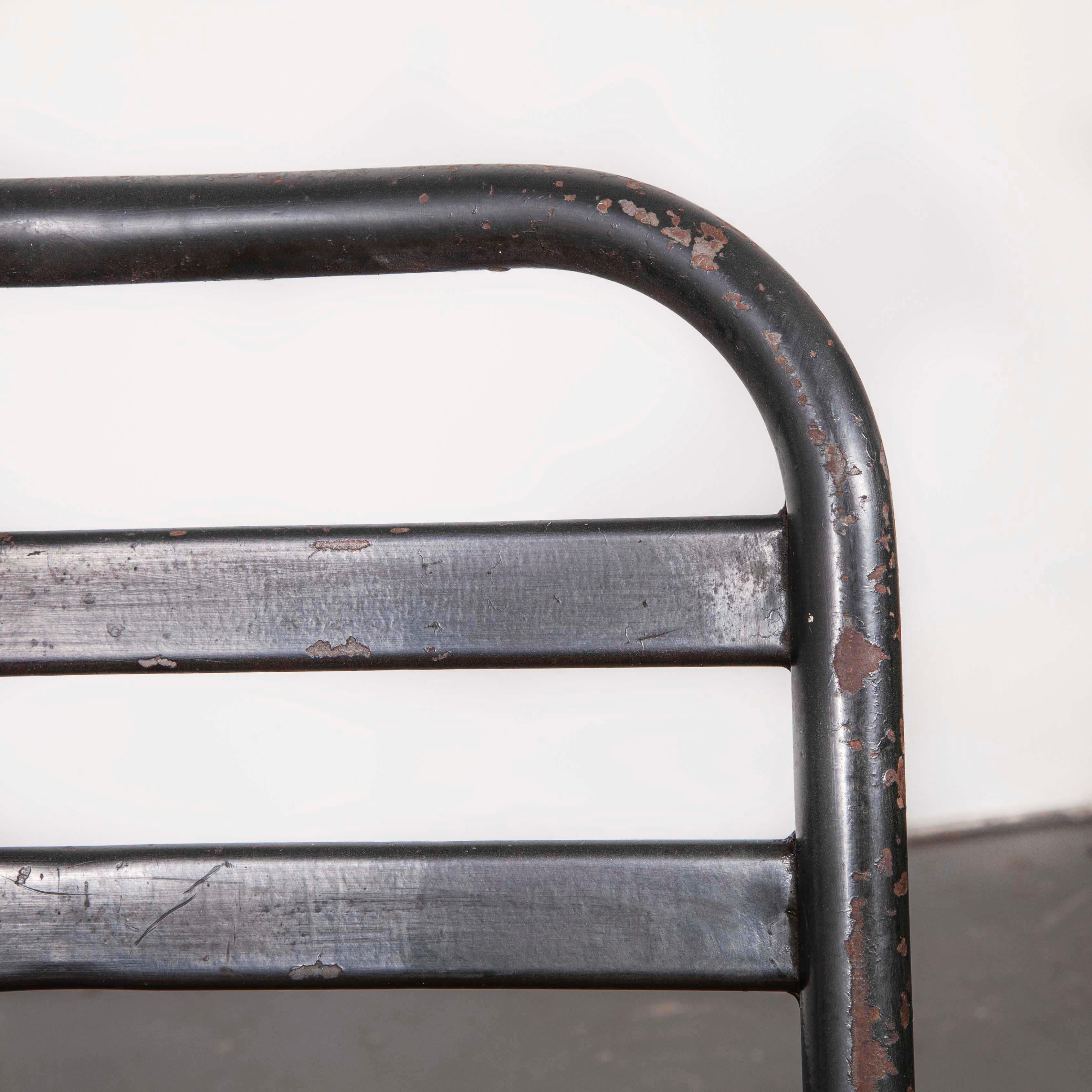 1930s Vintage Original French Tolix Cafe Dining Chairs, Pair 2