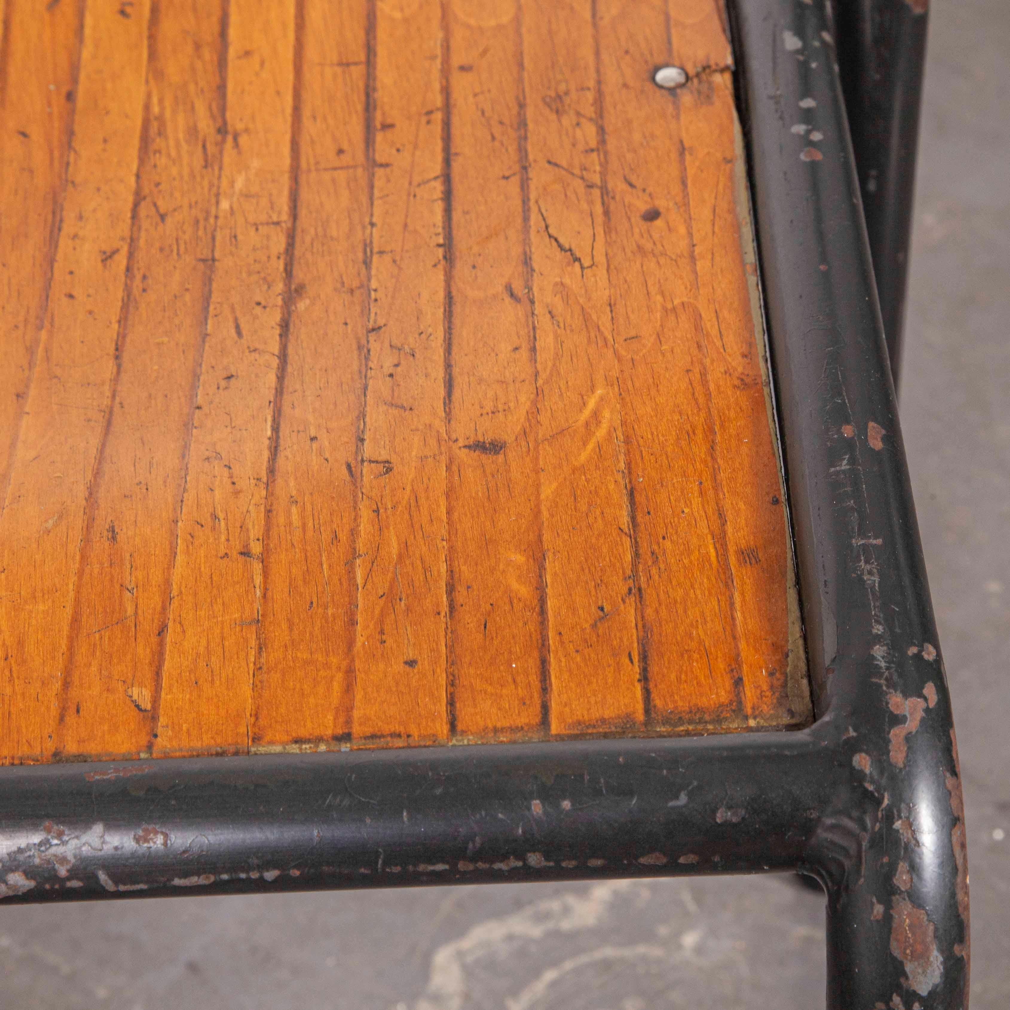 1930s Vintage Original French Tolix Cafe Dining Chairs, Pair 3
