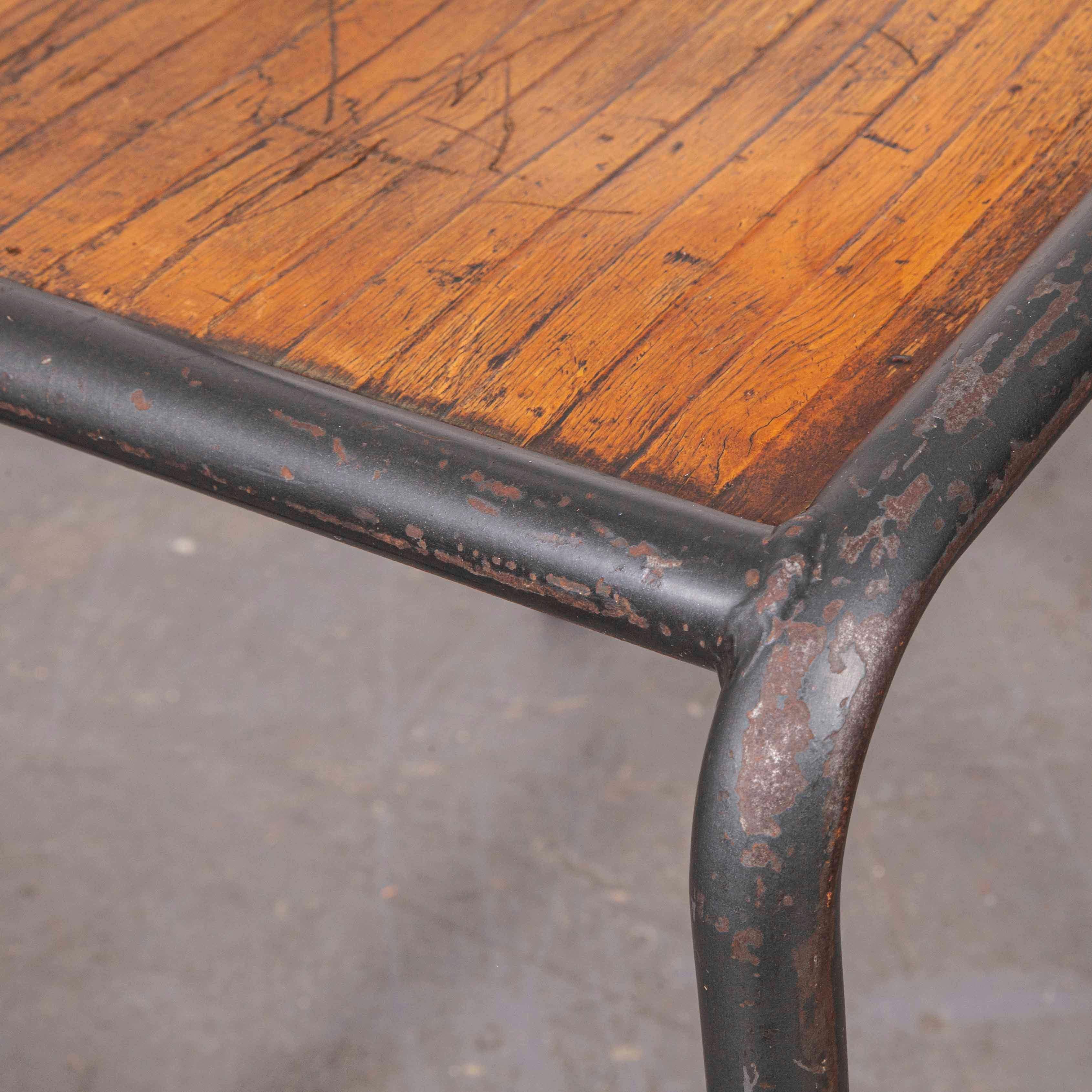 1930s Vintage Original French Tolix Cafe Dining Chairs, Pair 4