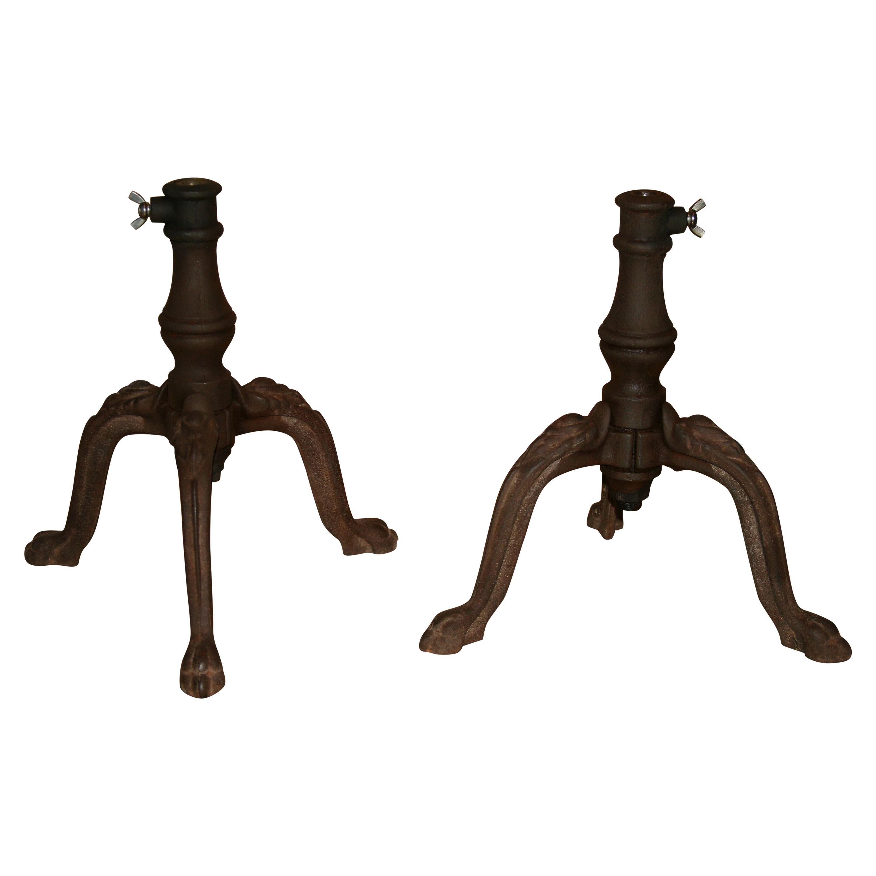 1930s Vintage Pair of Cast Iron Stands for Shop Mannequins For Sale