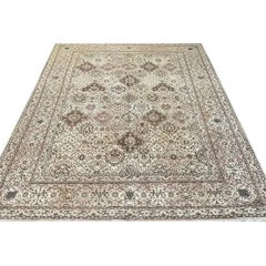 1930s Vintage Persian Tabriz Wool Area Rug, Handwoven Flora rug, 8'7" x 11'3"