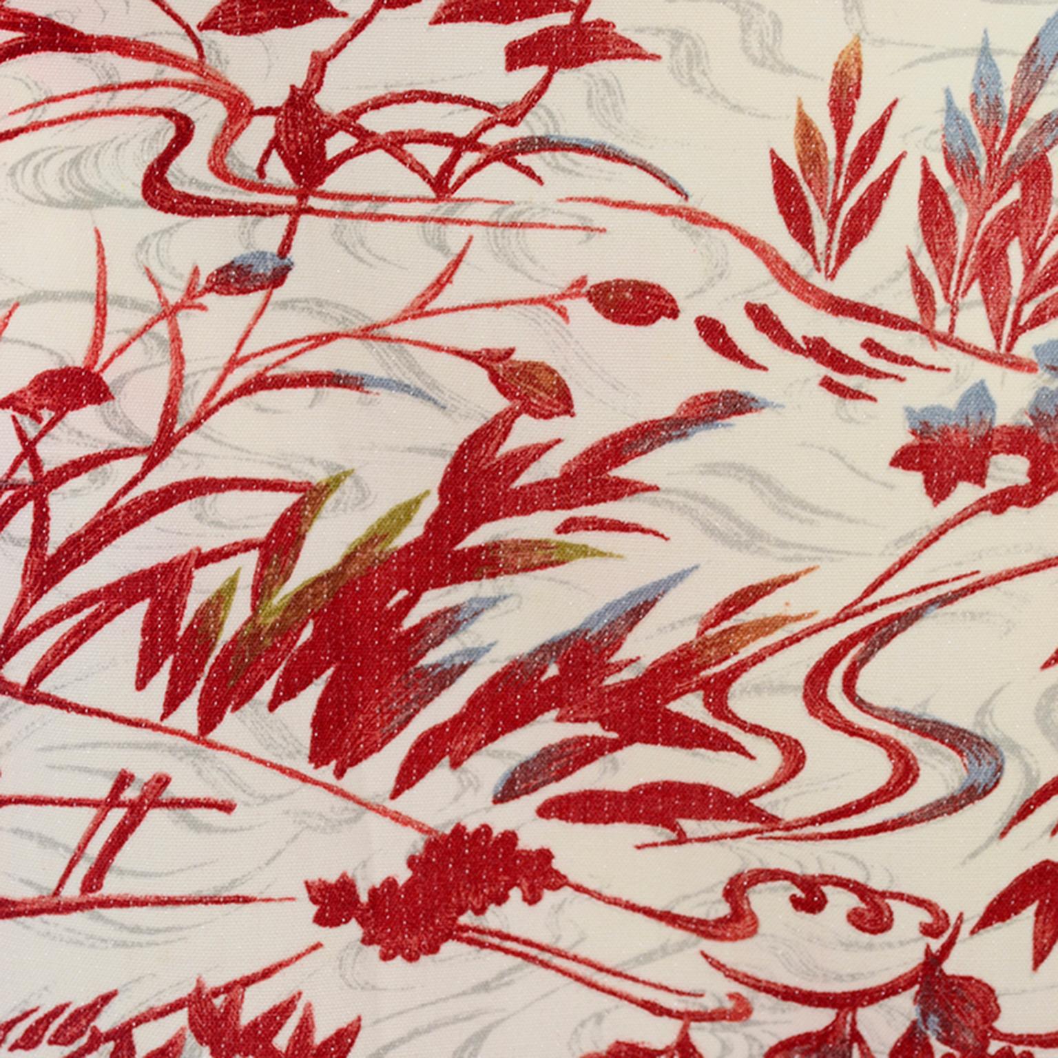 1930s Vintage Red & Cream Haori Silk Kimono Jacket 5