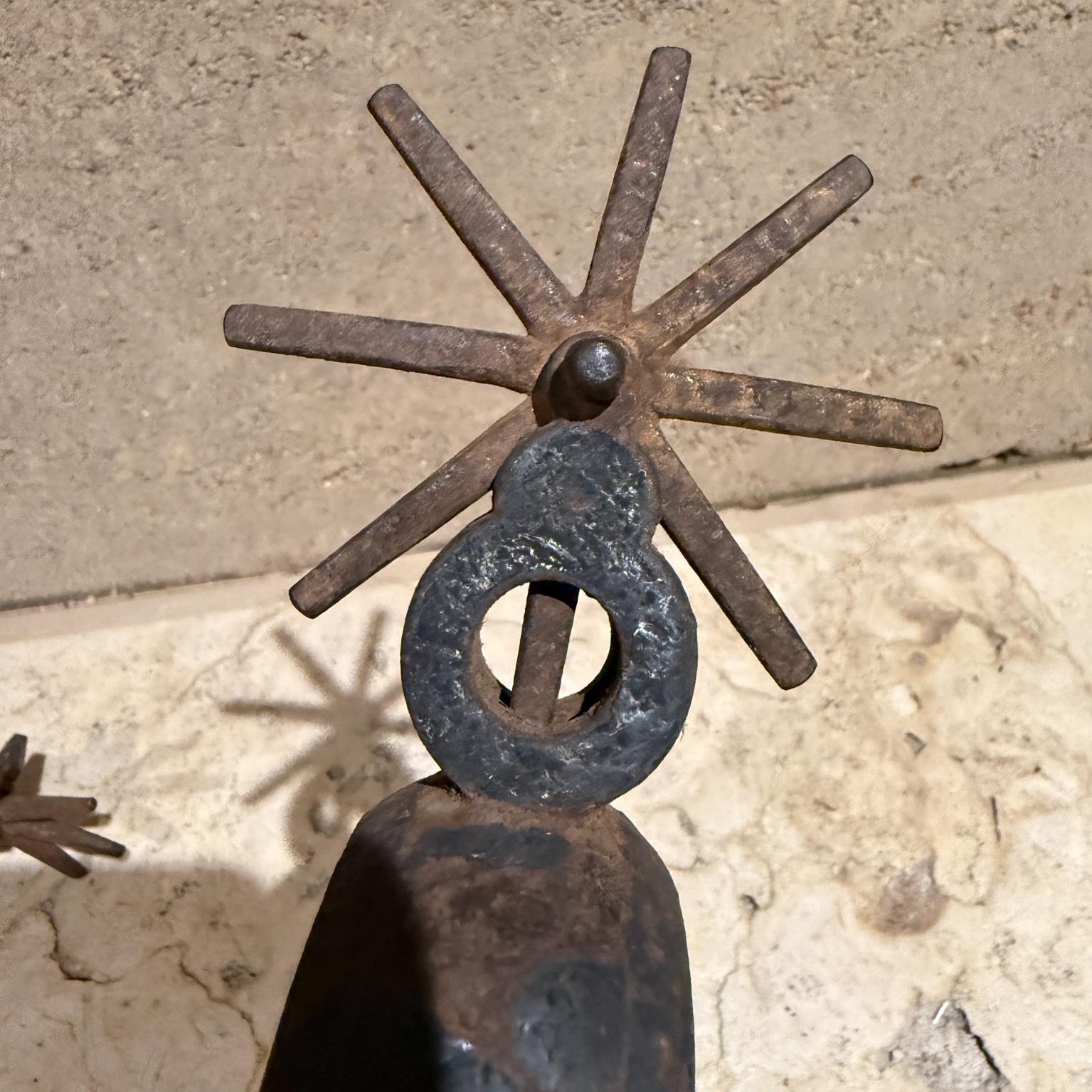 1930s Vintage Vaquero Rustic Cowboy Spurs Mexico For Sale 4