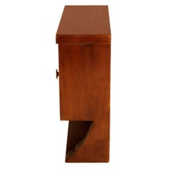 1930s Wall Art Deco Display or Apothecary Cabinet in Solid Oak Wax-Polished