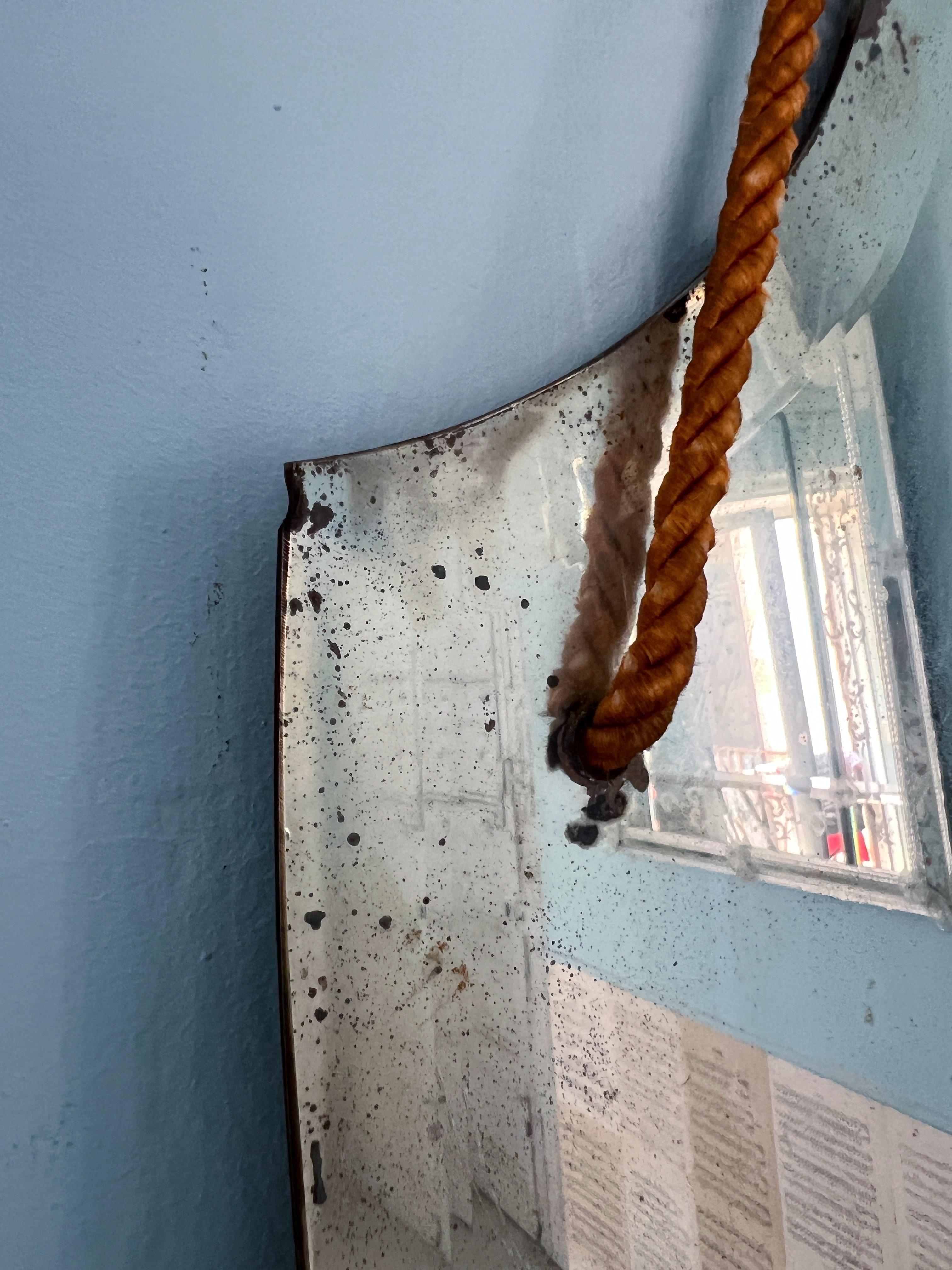 Specchio da parete degli anni '30 con ricca patina, Italia 4
