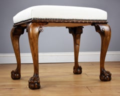 1930s Walnut Claw and Ball Stool