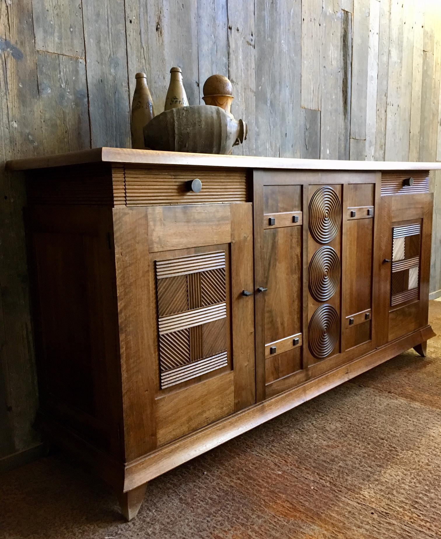 Mid-20th Century 1930s Walnut Design Sideboard by Charles Dudouyt