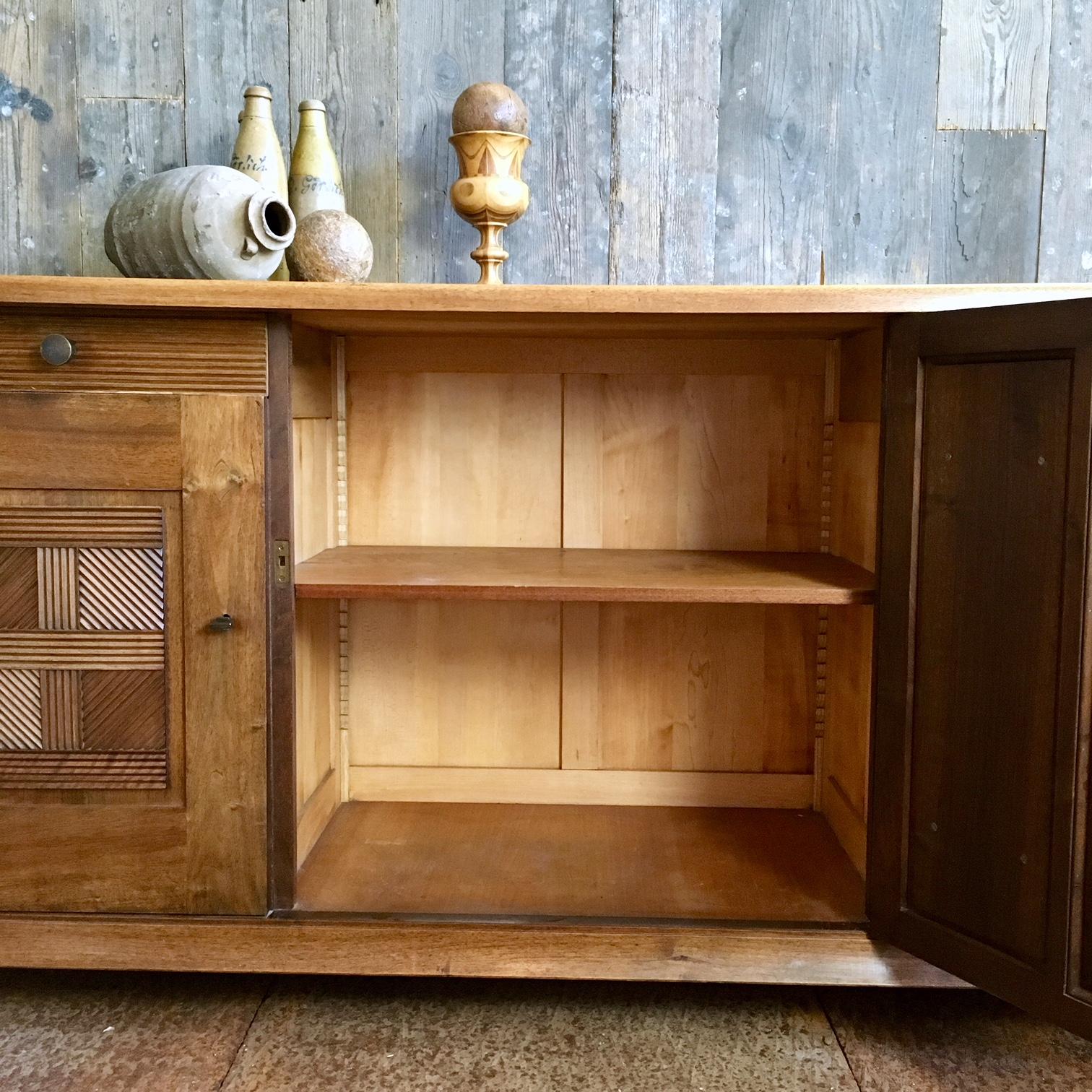1930s Walnut Design Sideboard by Charles Dudouyt 1