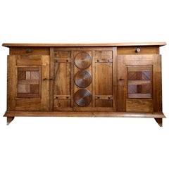 1930s Walnut Design Sideboard by Charles Dudouyt