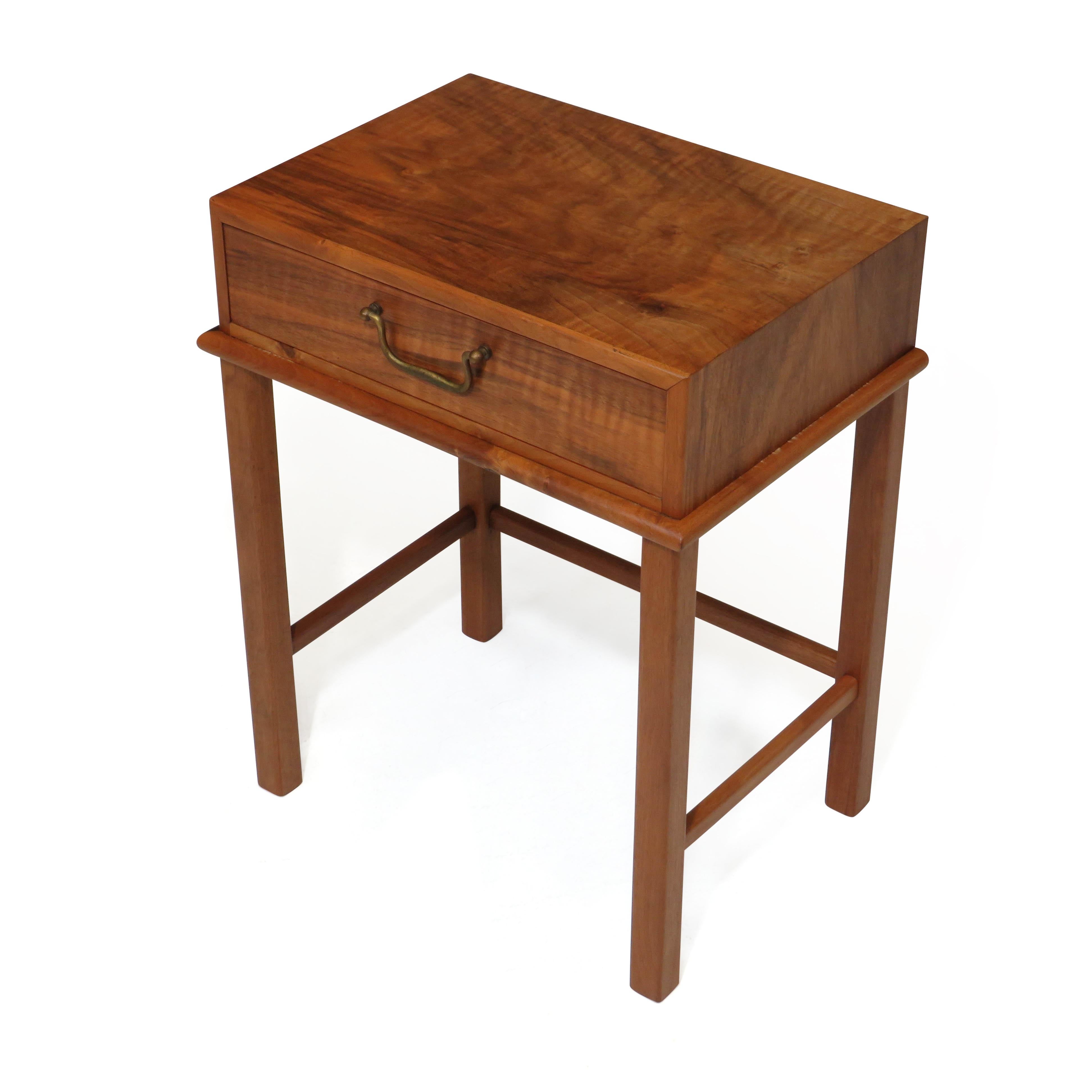 Mid-Century Modern 1930's Walnut Nightstand Side Table For Sale