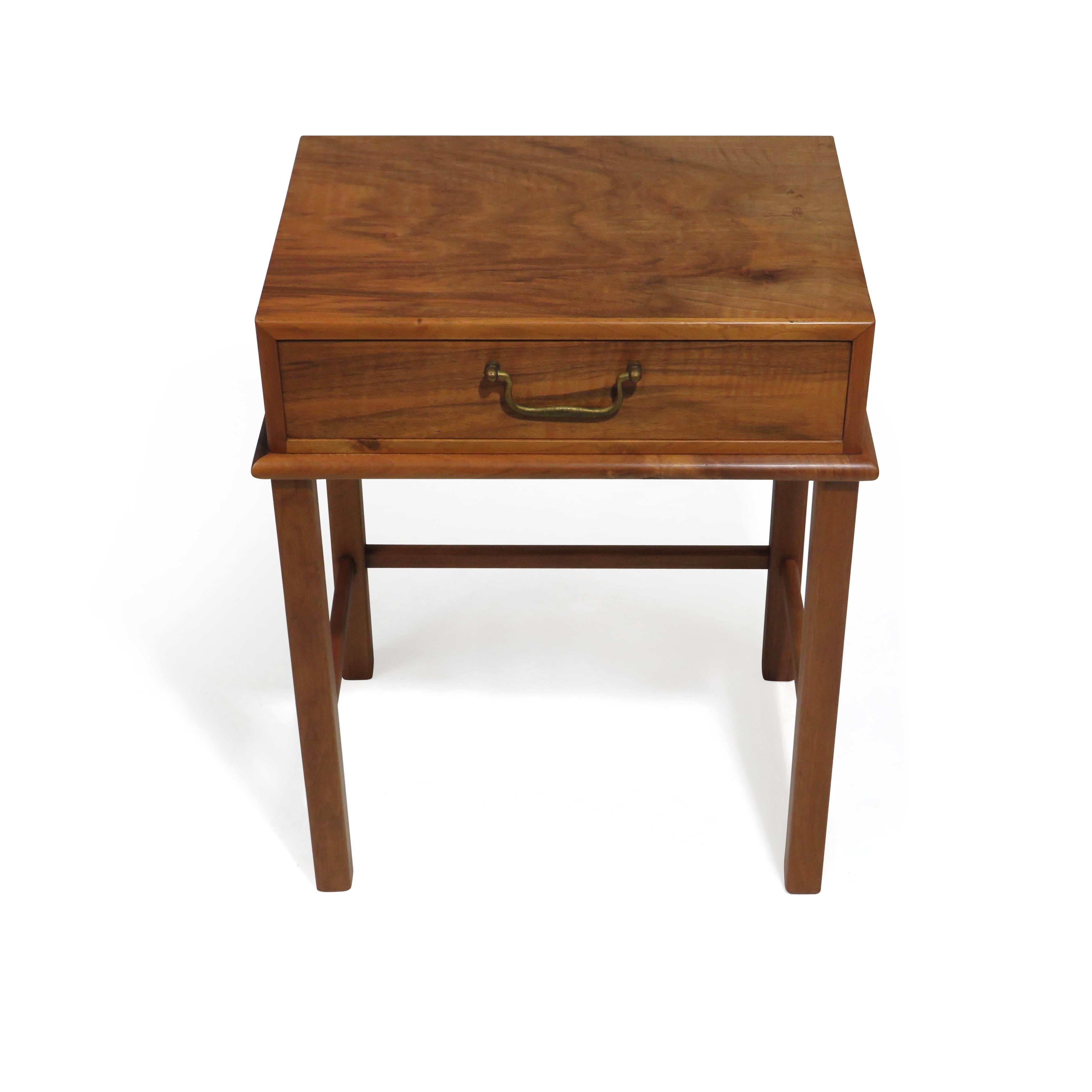 Danish 1930's Walnut Nightstand Side Table For Sale