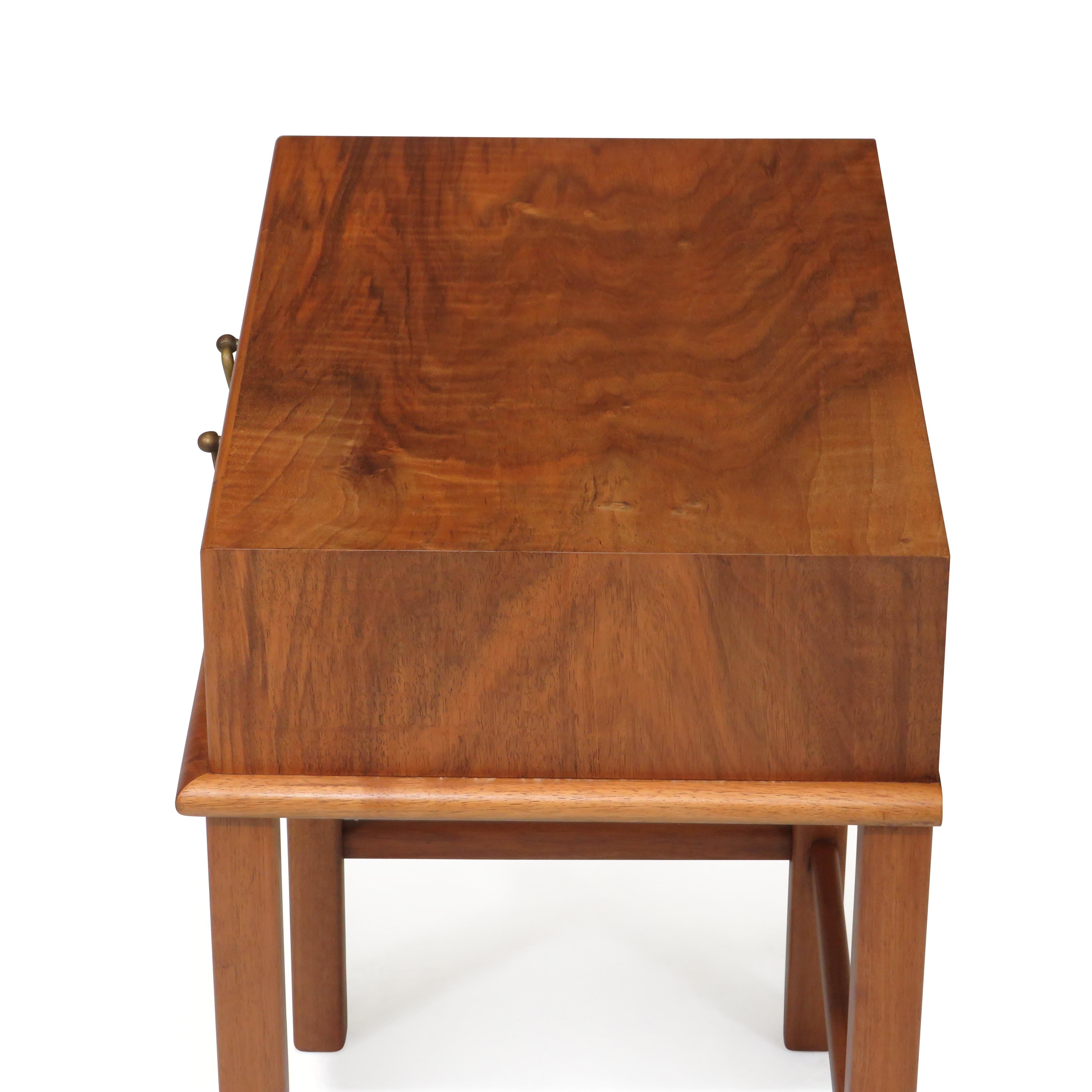 1930's Walnut Nightstand Side Table For Sale 1