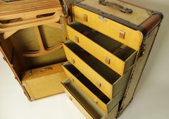 1930s Wardrobe Steamer Trunk Luggage Chest by Hartmann