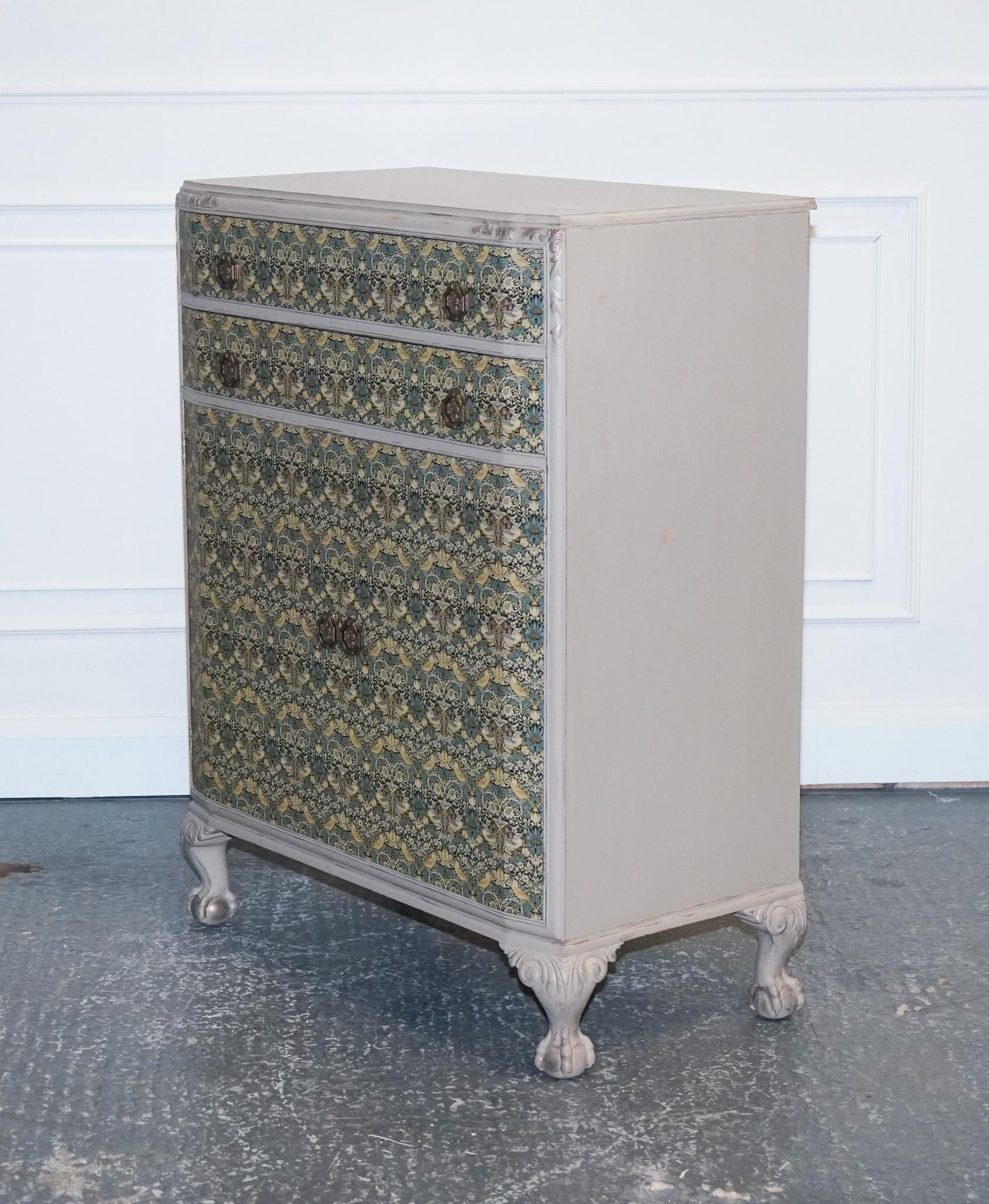 1930s Waring & Gillow Hand Painted Chest of Drawers Cupboard William Morris For Sale 8
