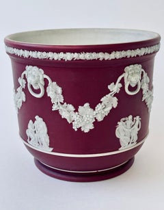 Vaso da giardino in gres di Wedgwood del 1930 con immersione in diaspro cremisi