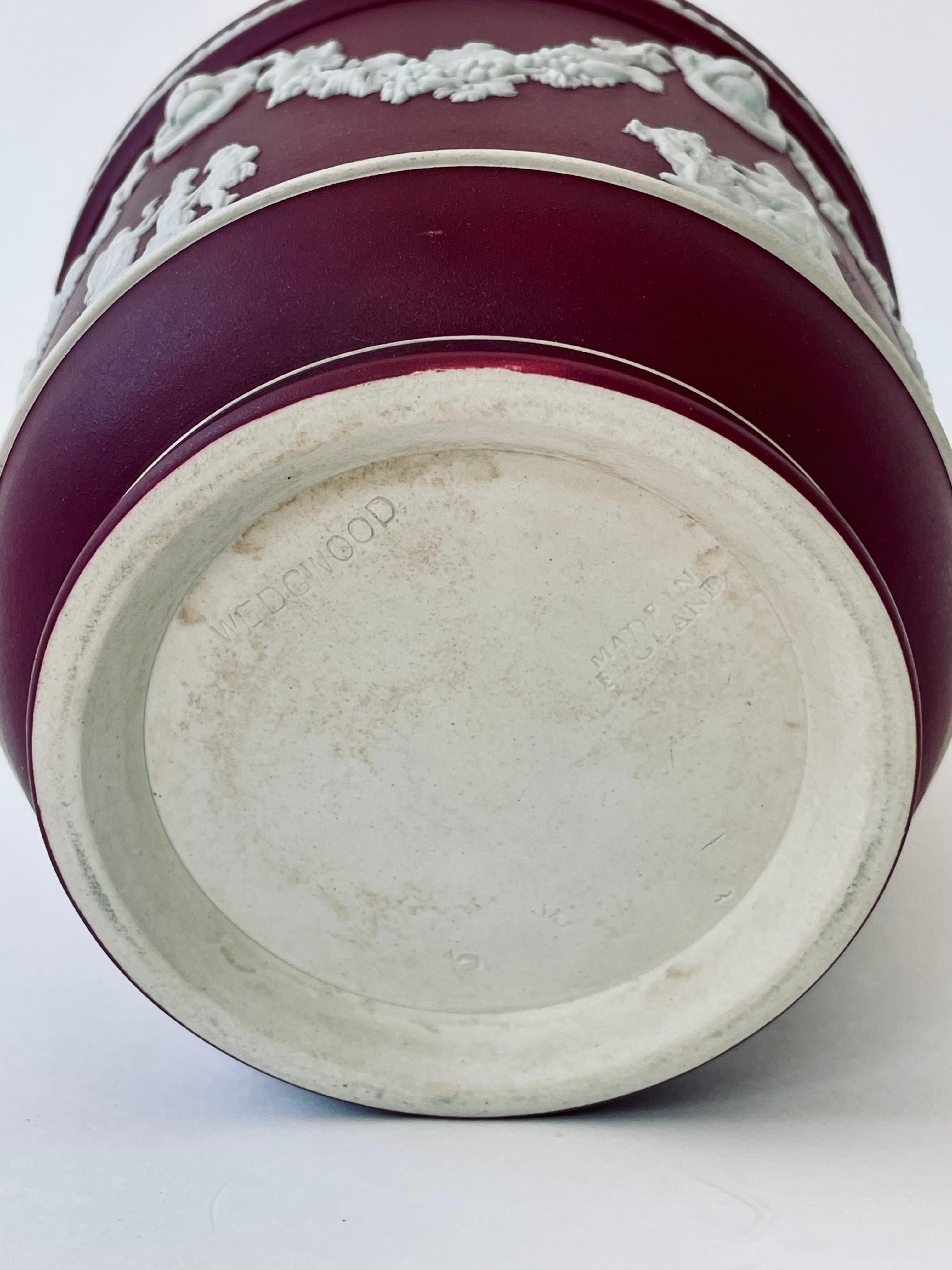 English 1930s Wedgwood Crimson Jasper Dip Stoneware Garden Pot