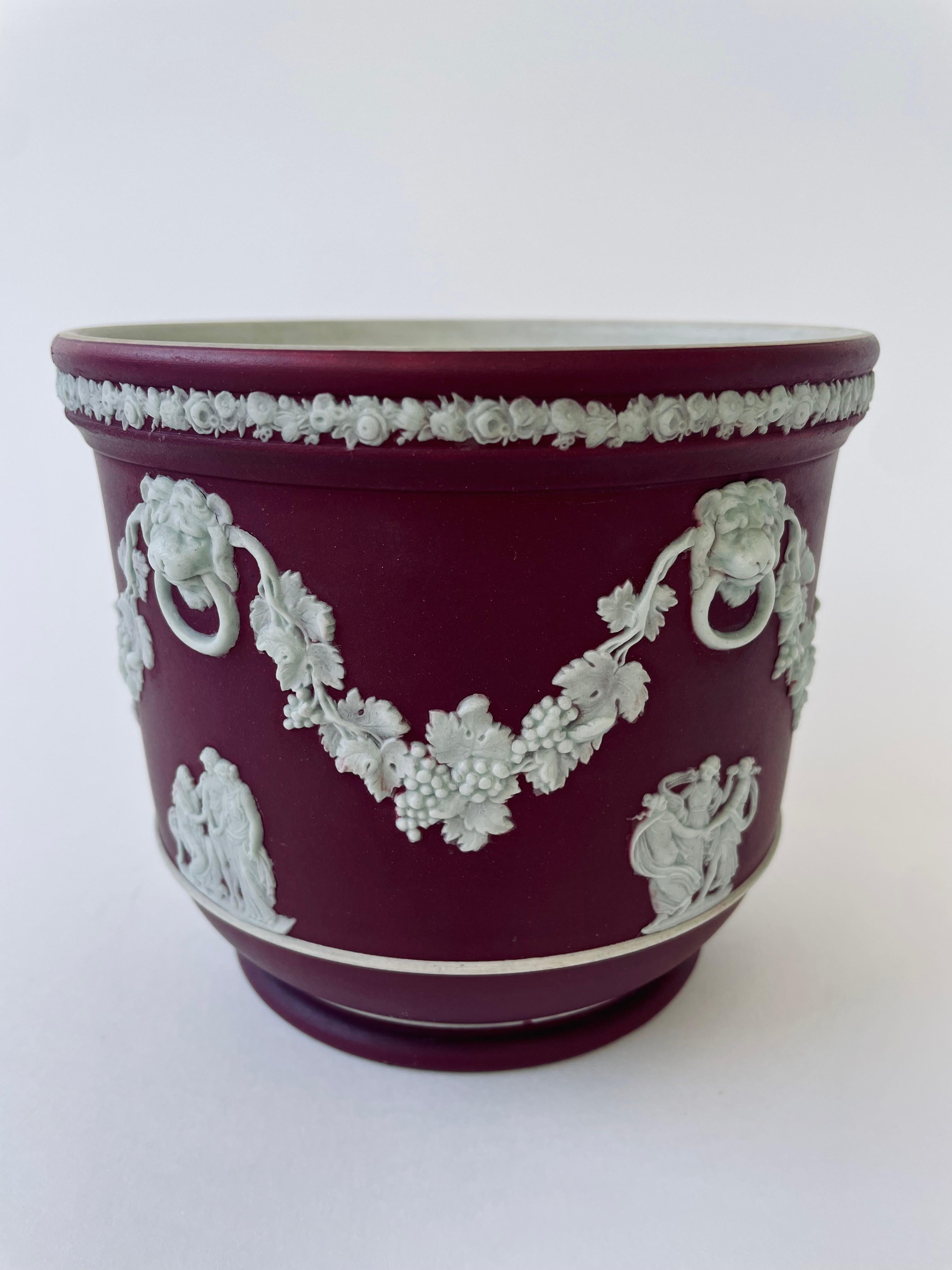 Mid-20th Century 1930s Wedgwood Crimson Jasper Dip Stoneware Garden Pot