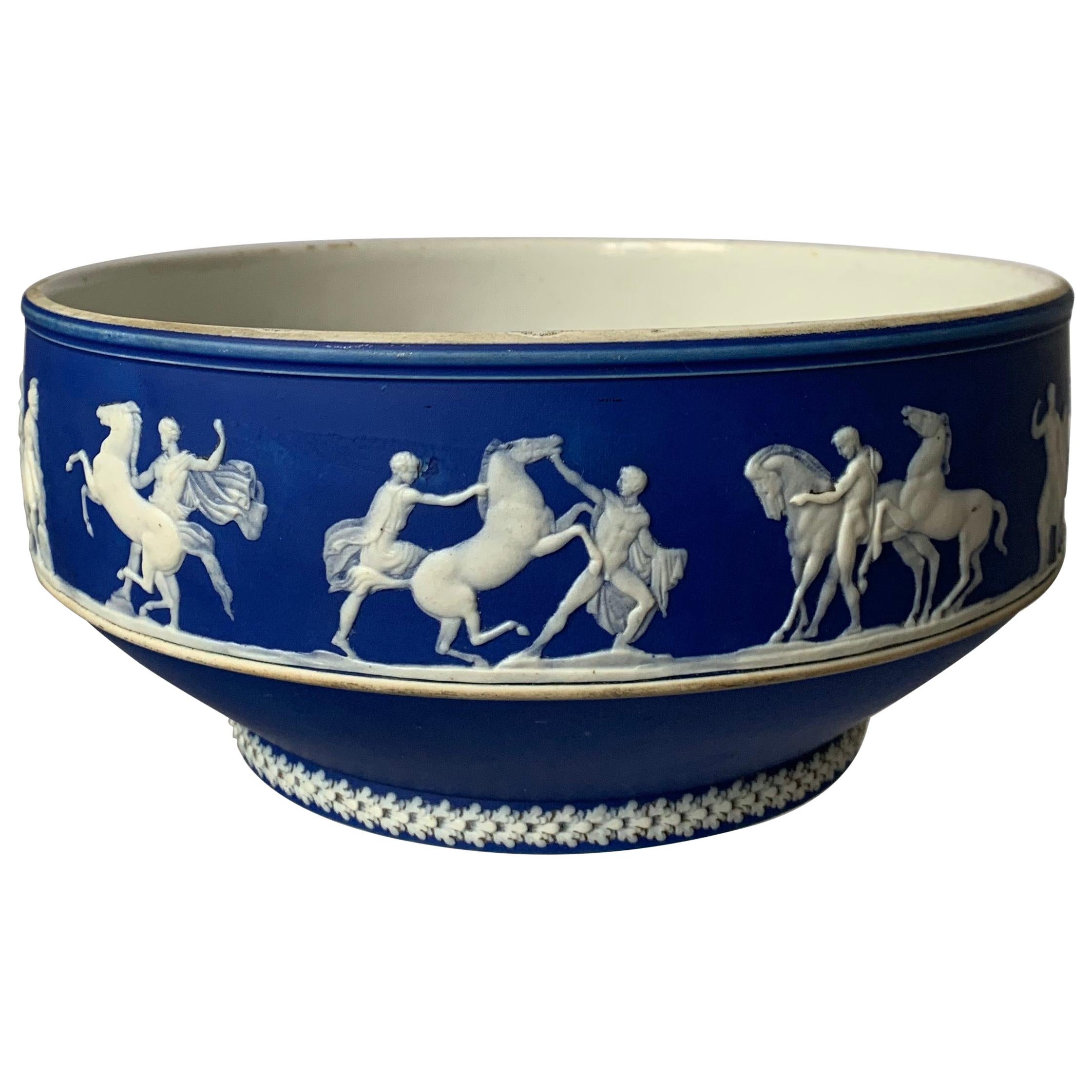 1930s Wedgwood Dark Blue Neoclassical Jasperware Bowl