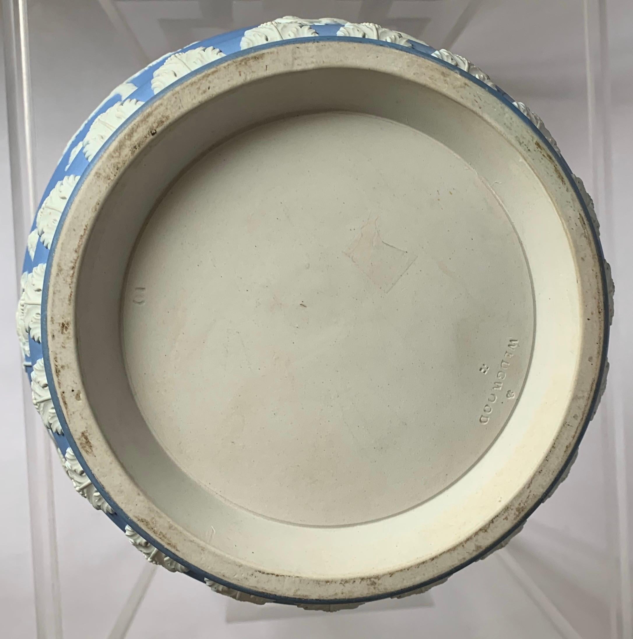 Large 1930s Wedgwood Light Blue Neoclassical Jasperware Flower Pot 2