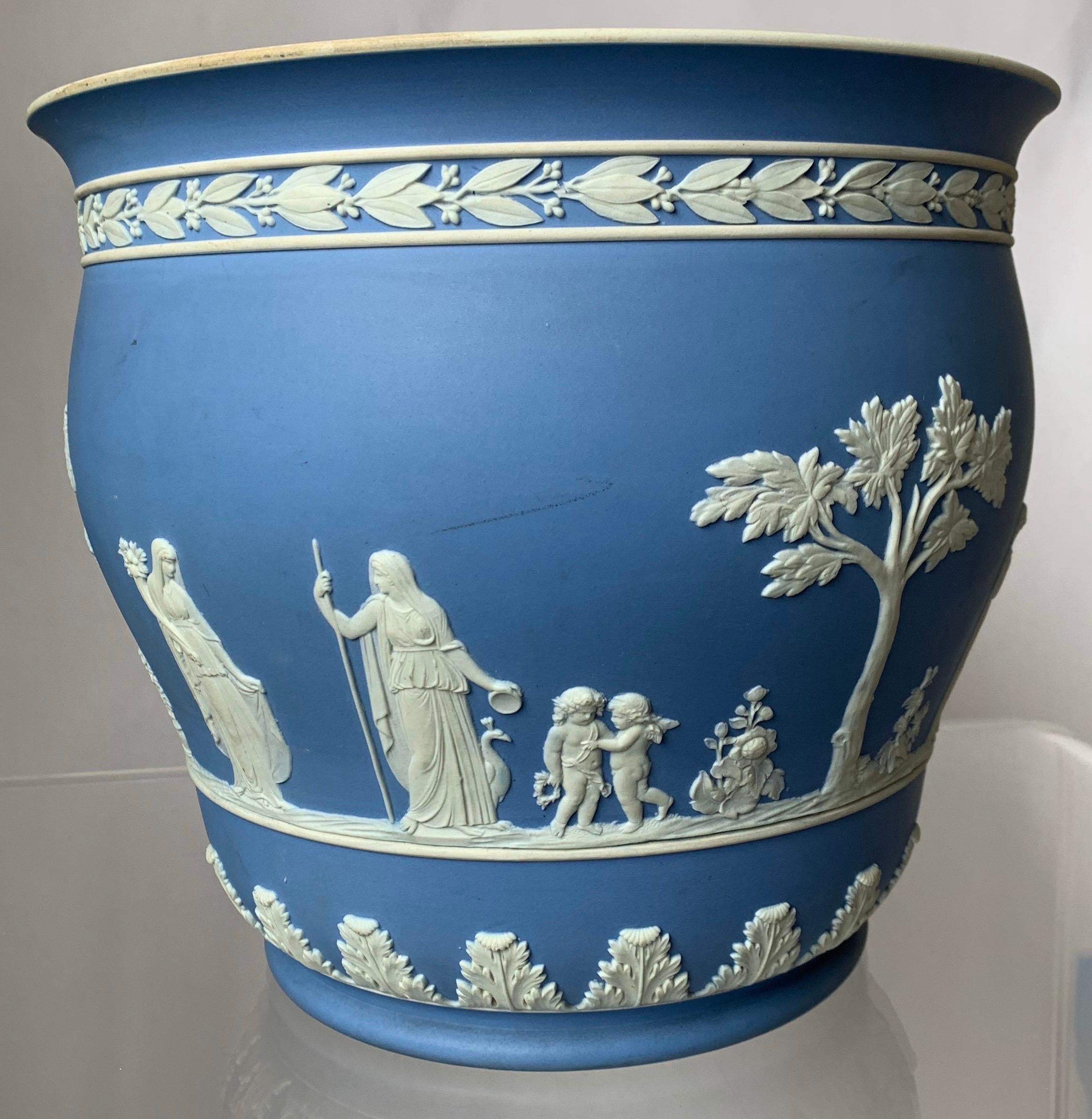 light blue flower pot