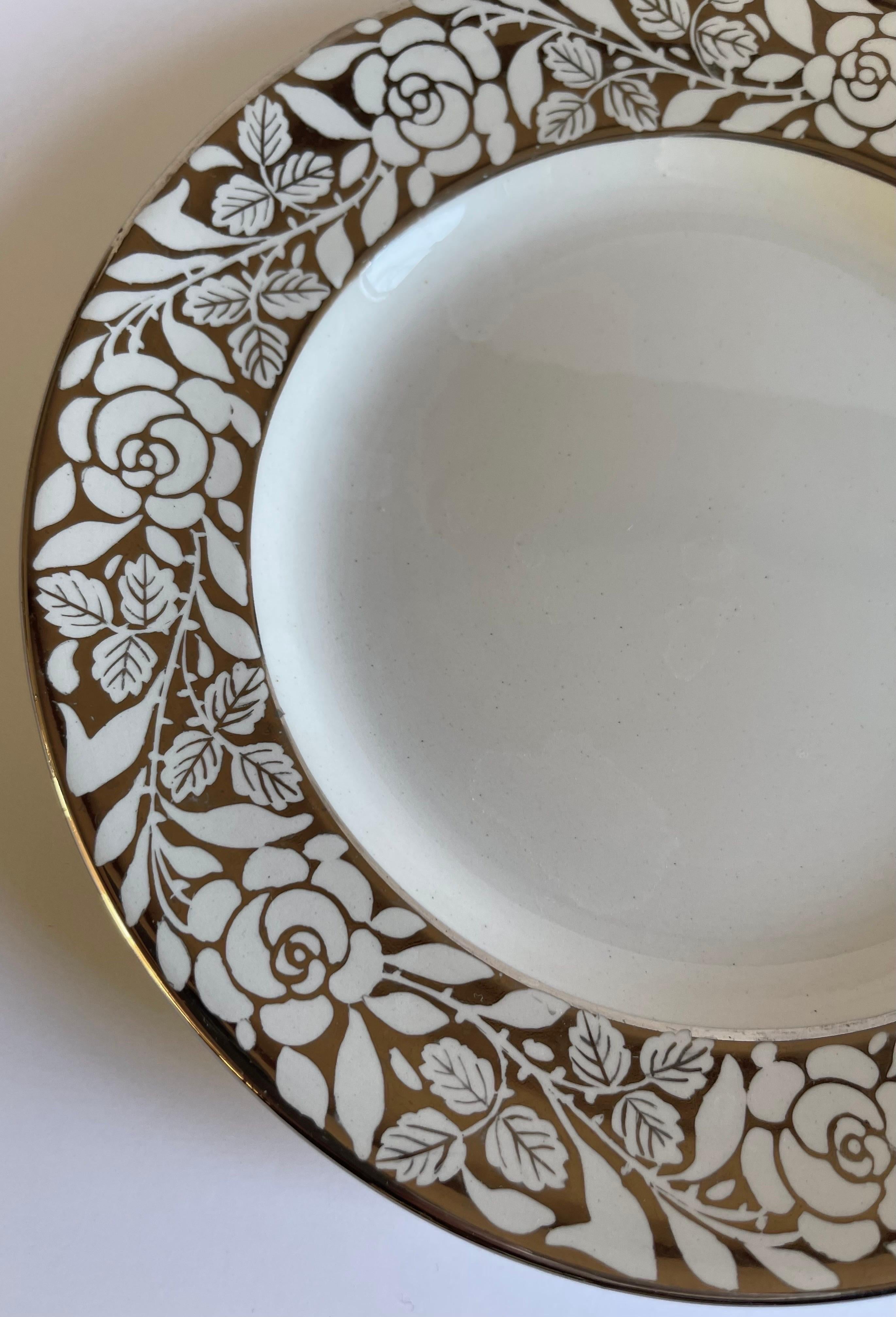 Porcelain 1930s Wedgwood Lustreware Dessert Plates, Set of 4