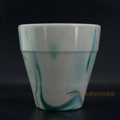 1930s Westite Glass Company Flower Pot Vase Swirl Slag Akro Agate Marble