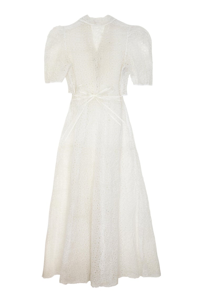1930s White Floral Cutout Organza Dress For Sale at 1stDibs | 1930s ...