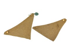 1930s Whiting & Davis Metal Mesh NOS Deadstock Gold-Tone Gauntlet Set