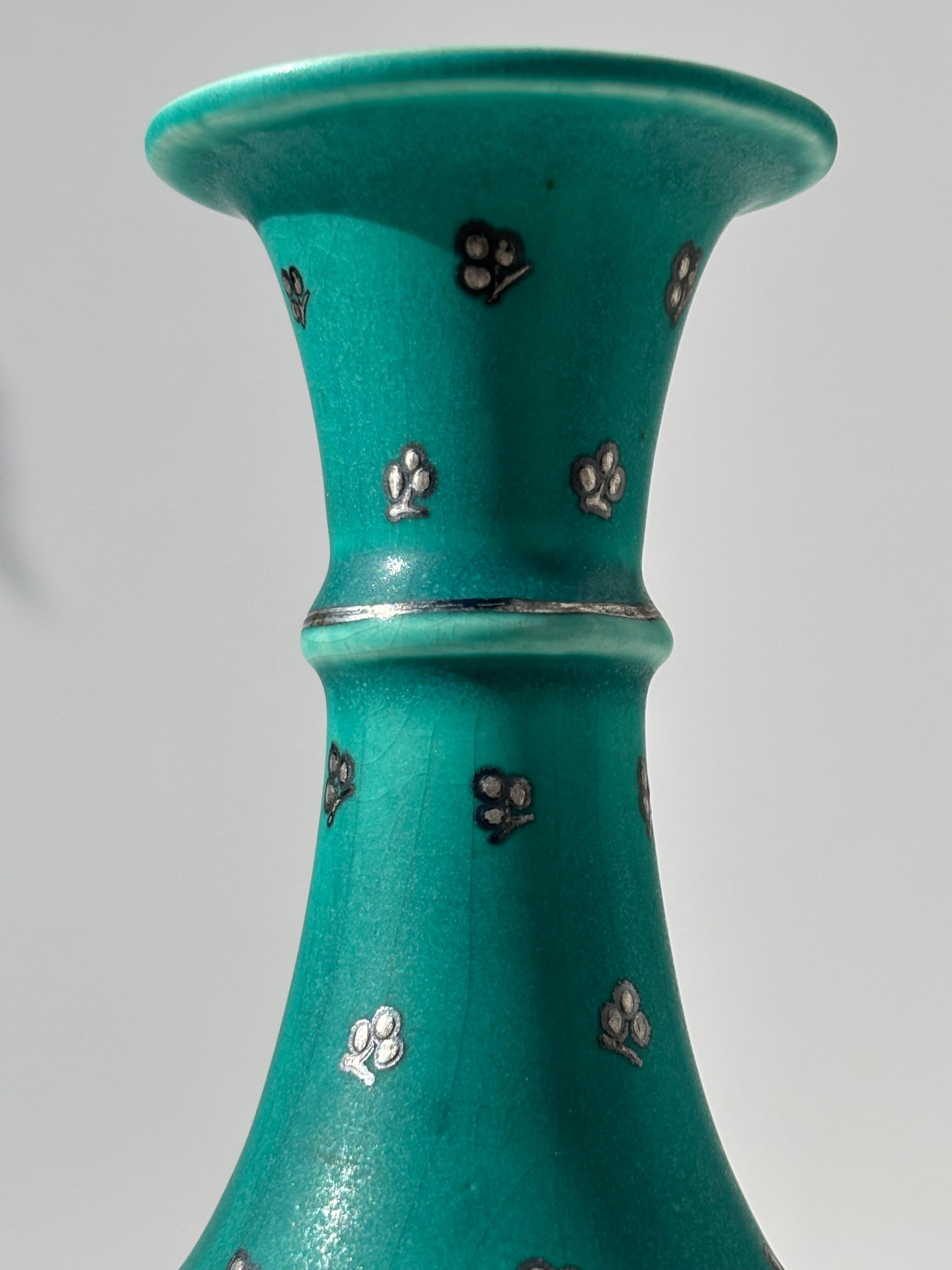 1930er Wilhelm Kåge Silberdekor Argenta Vase für Gustavsberg, Schweden im Angebot 2