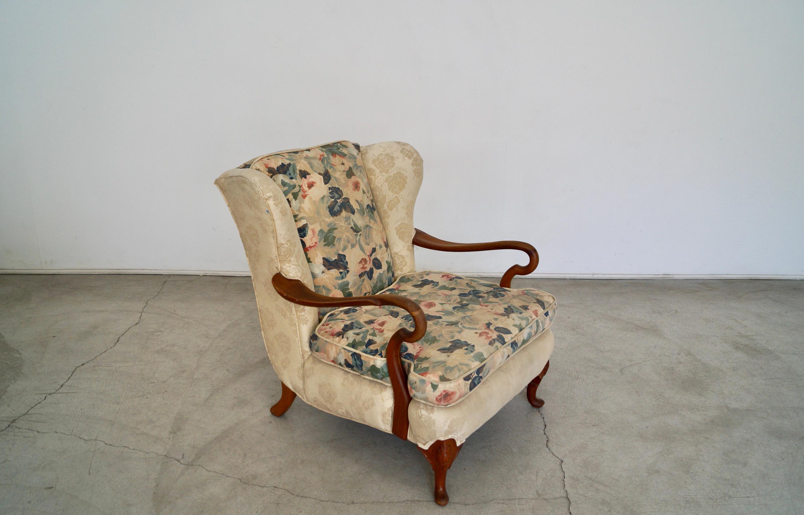 1930's Wingback Lounge Chair For Sale 2