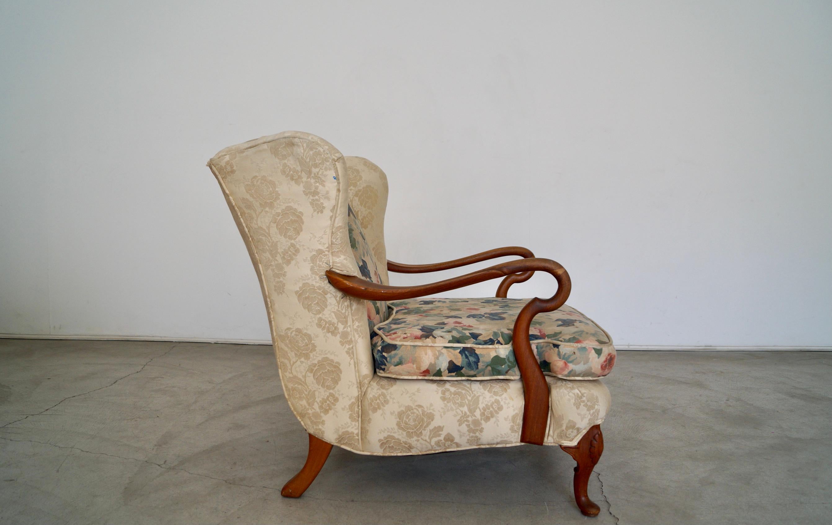 1930's Wingback Lounge Chair For Sale 3