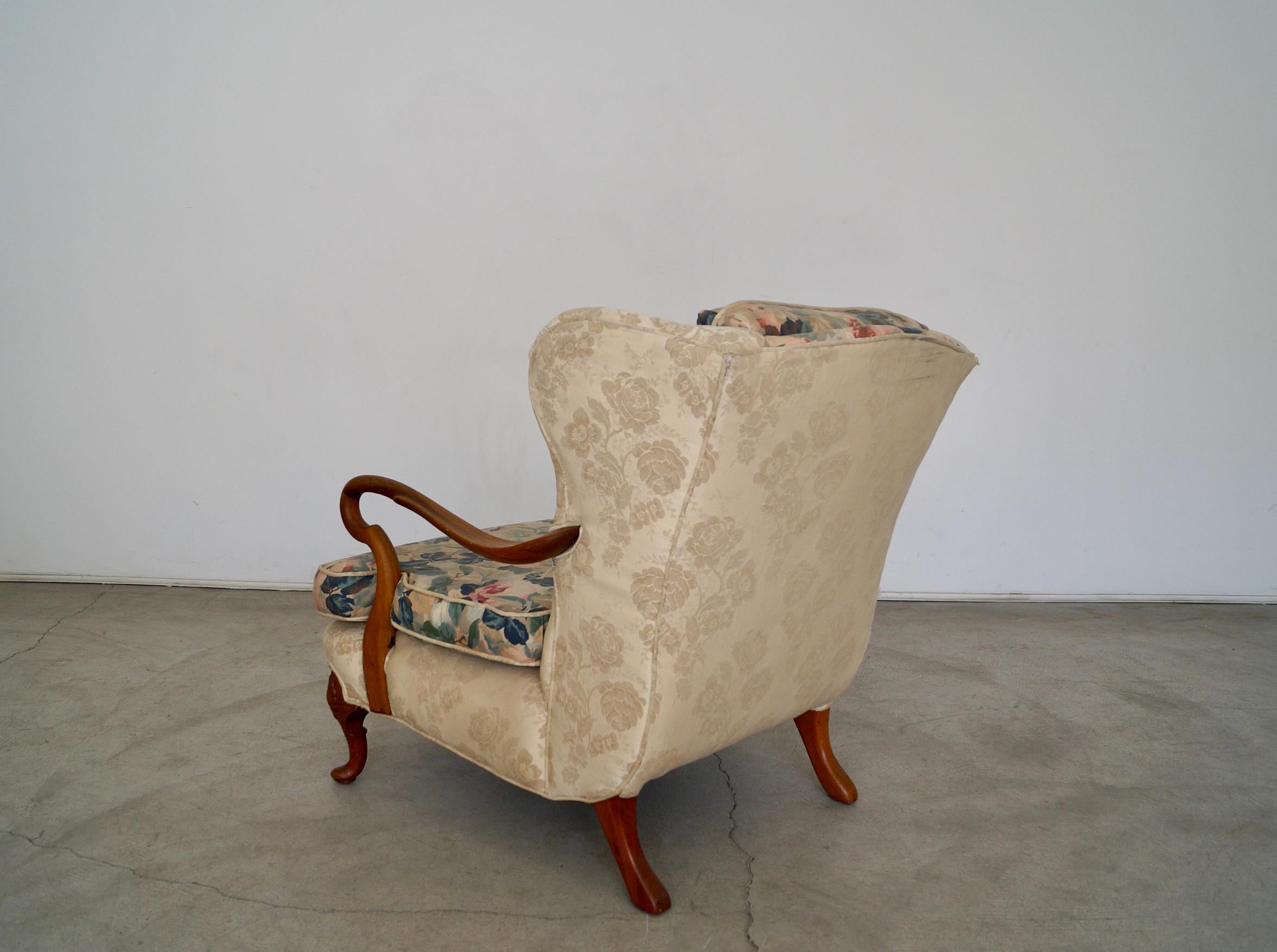 Mid-20th Century 1930's Wingback Lounge Chair For Sale
