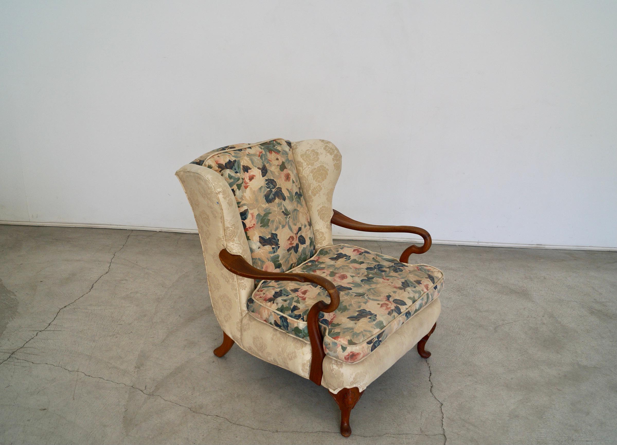 1930's Wingback Lounge Chair For Sale 1