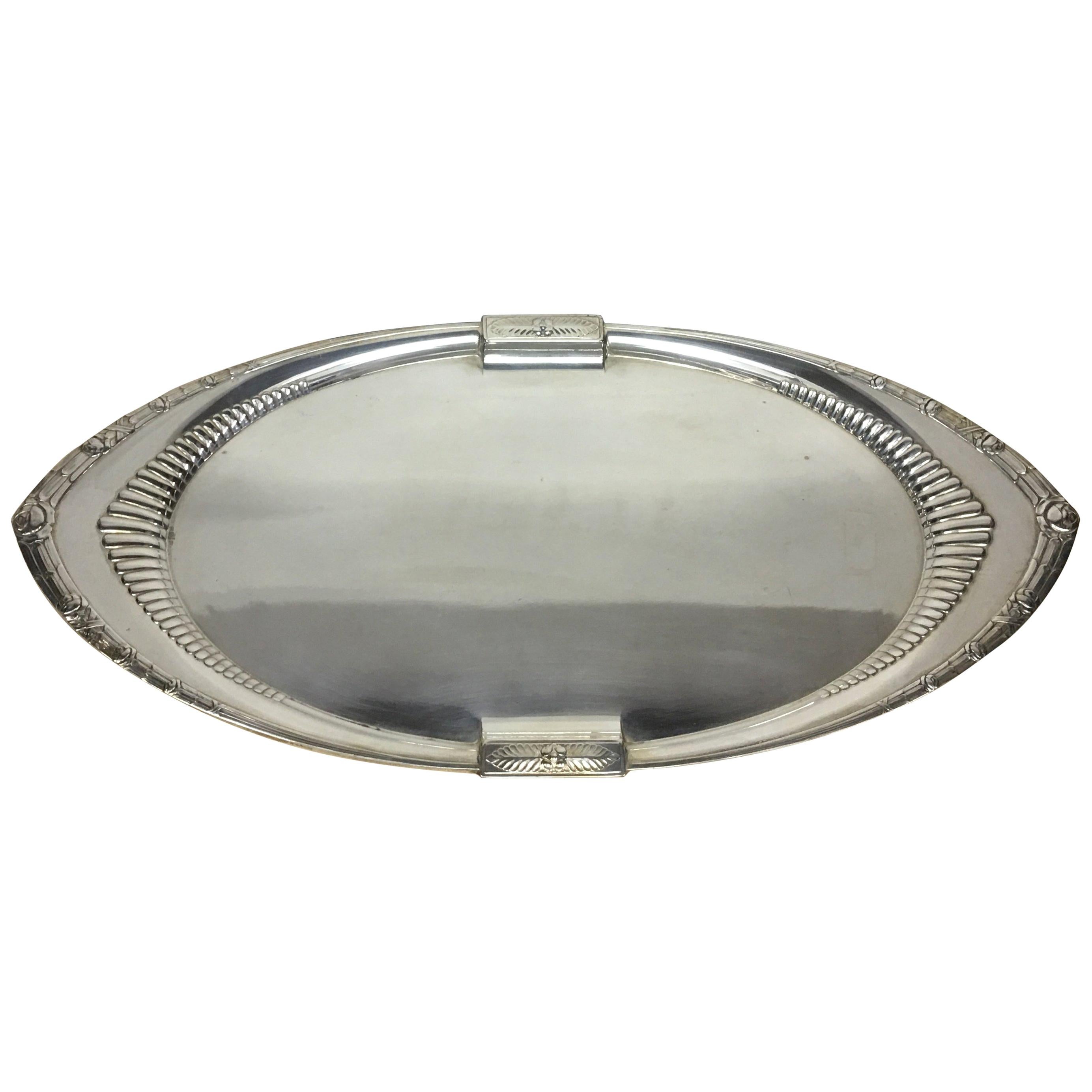 1930s W.M.F. Art Deco Silver Plated Oval Tray