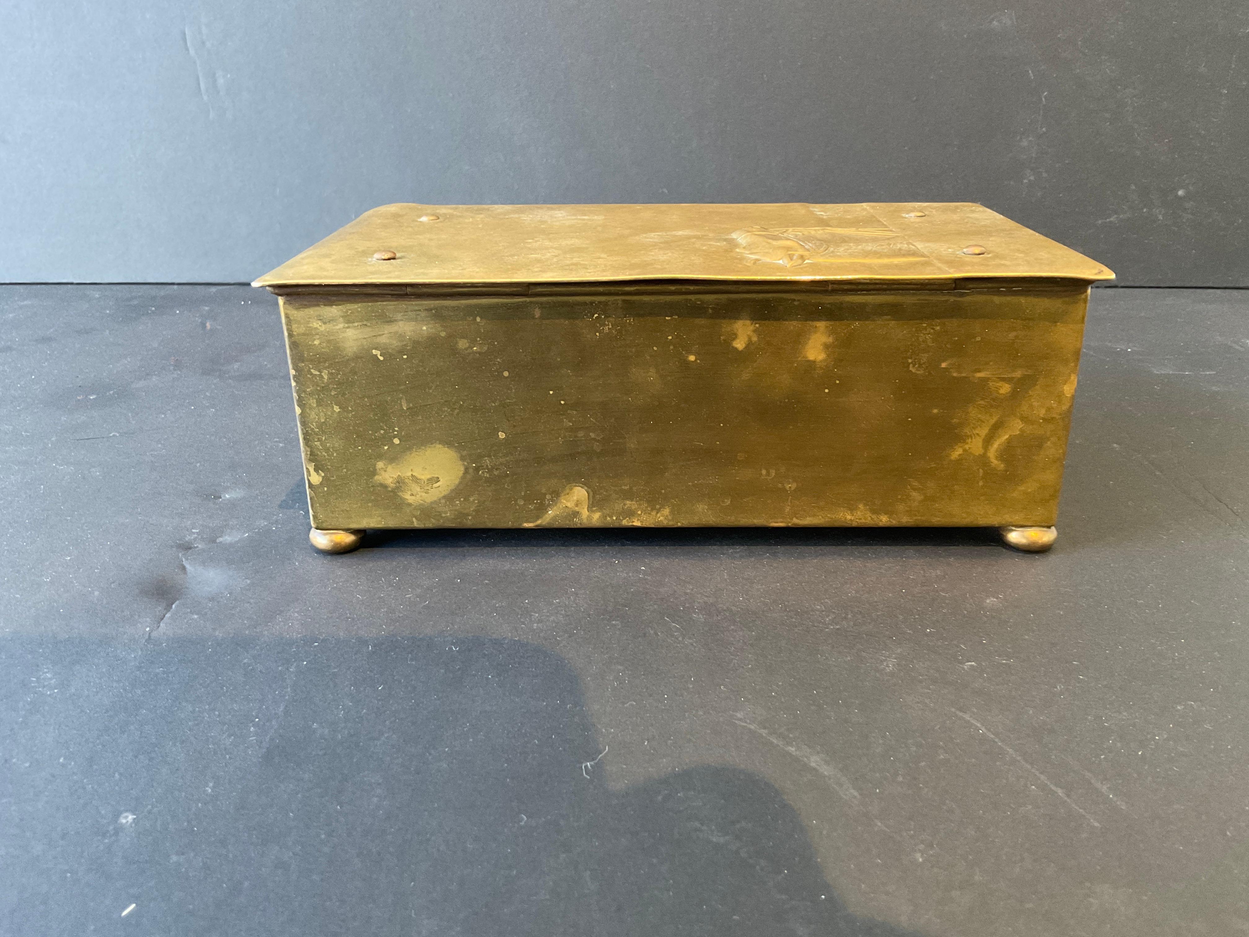 Scatola per cavalli in ottone tedesca WMF del 1930 in vendita 2