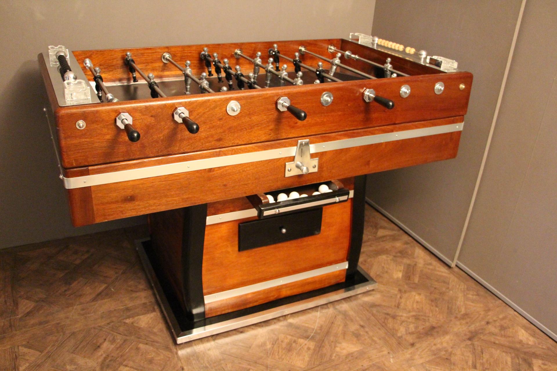 French Wood and Aluminum Foosball Table , Football Game Table