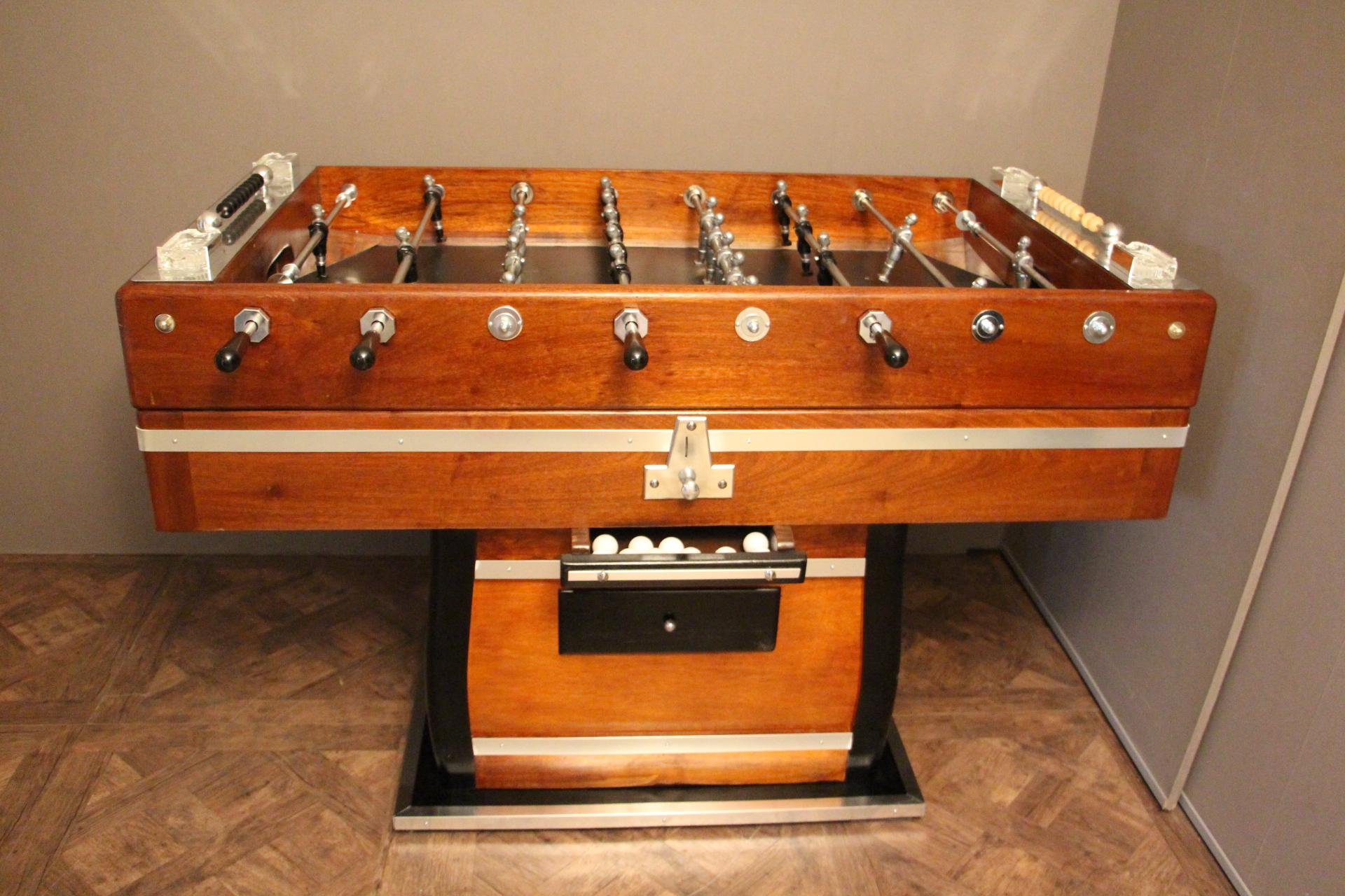 Wood and Aluminum Foosball Table , Football Game Table In Good Condition In Saint-Ouen, FR