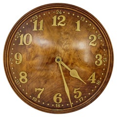 1930’s wood and brass convex wall clock by Zenith
